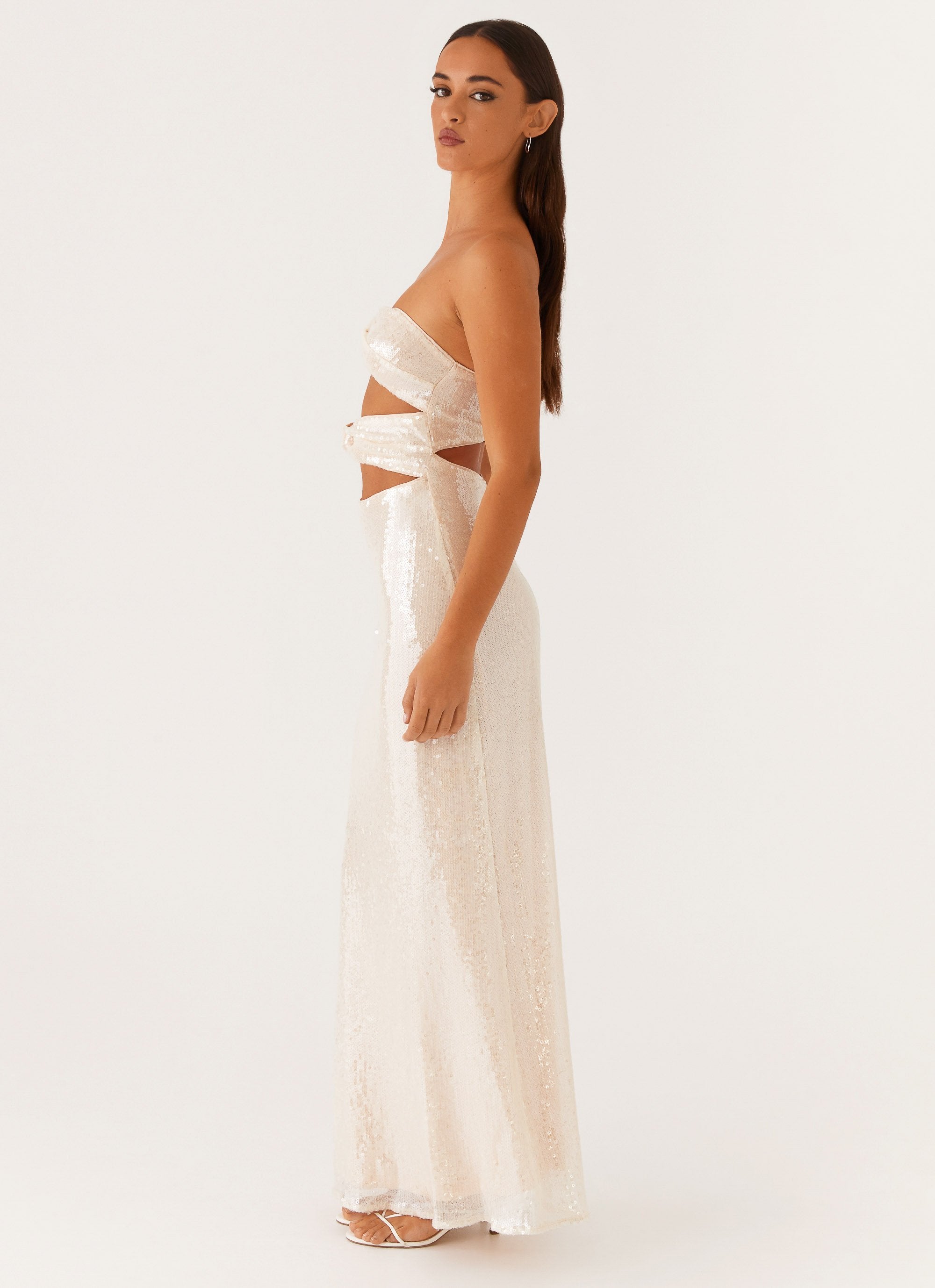 Tianna Strapless Sequin Maxi Dress - Ivory