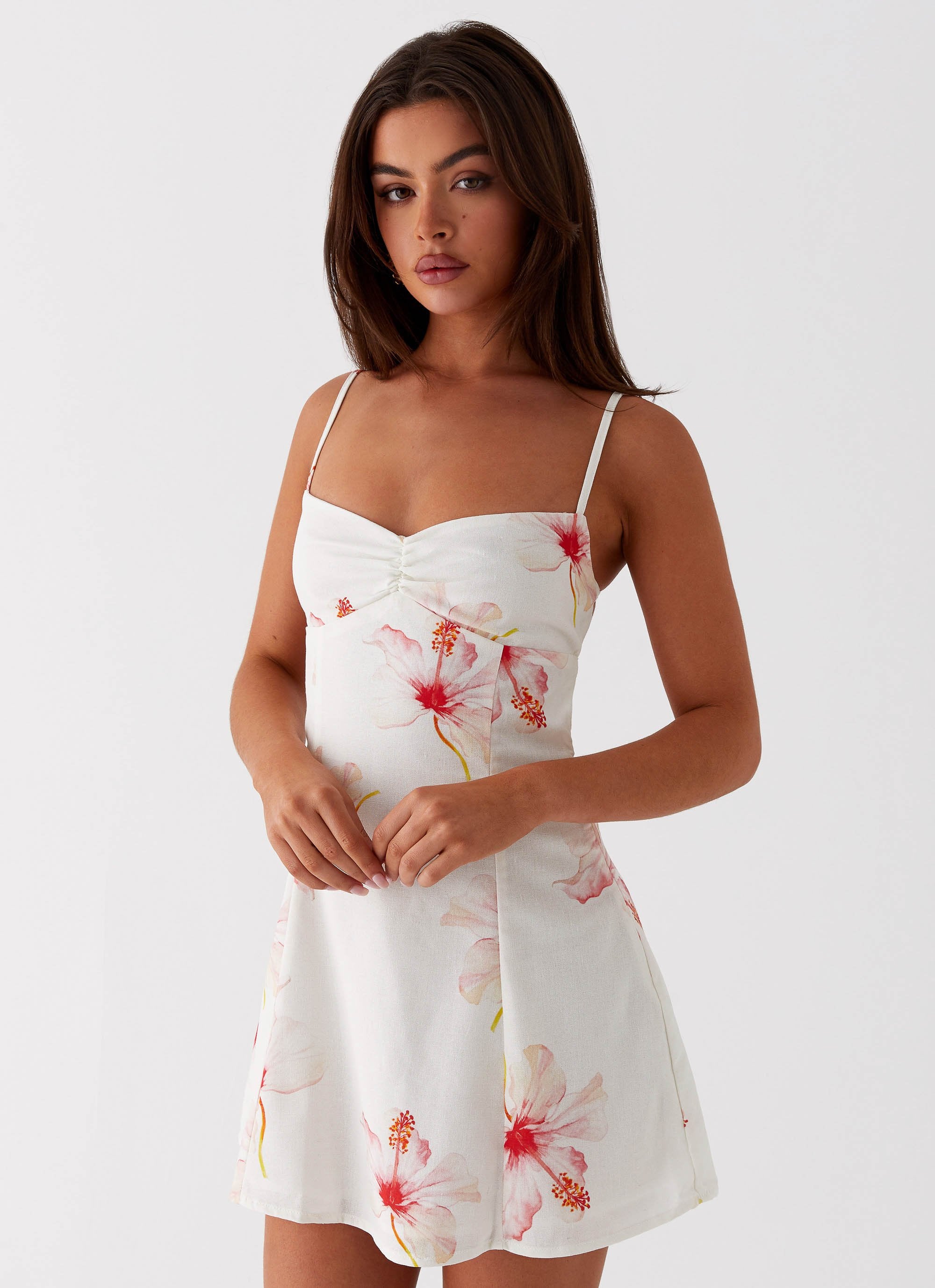 Isra Linen Mini Dress - Camellia