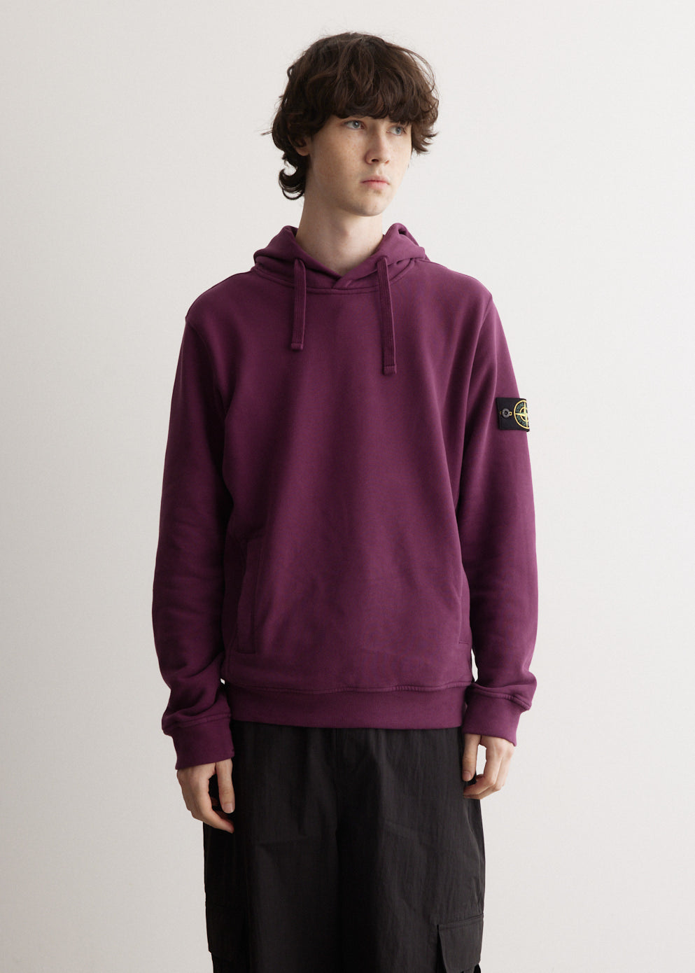 Badge Garment Dyed Hooded Sweatshirt