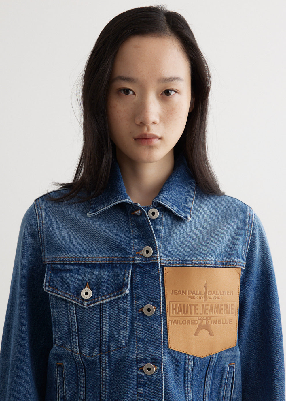 Denim Jacket With Leather Pocket