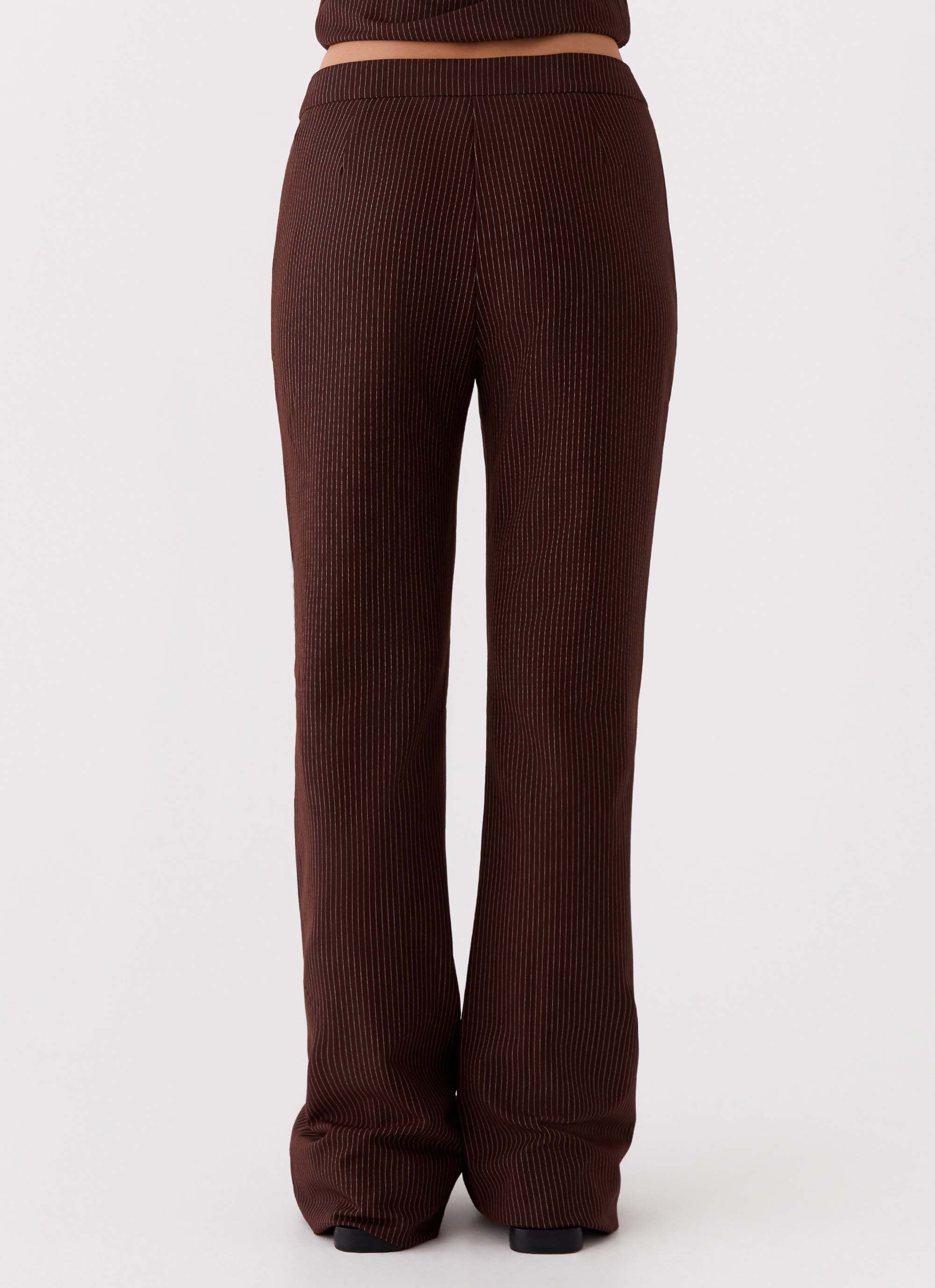 Orla Fitted Flare Pants - Chocolate