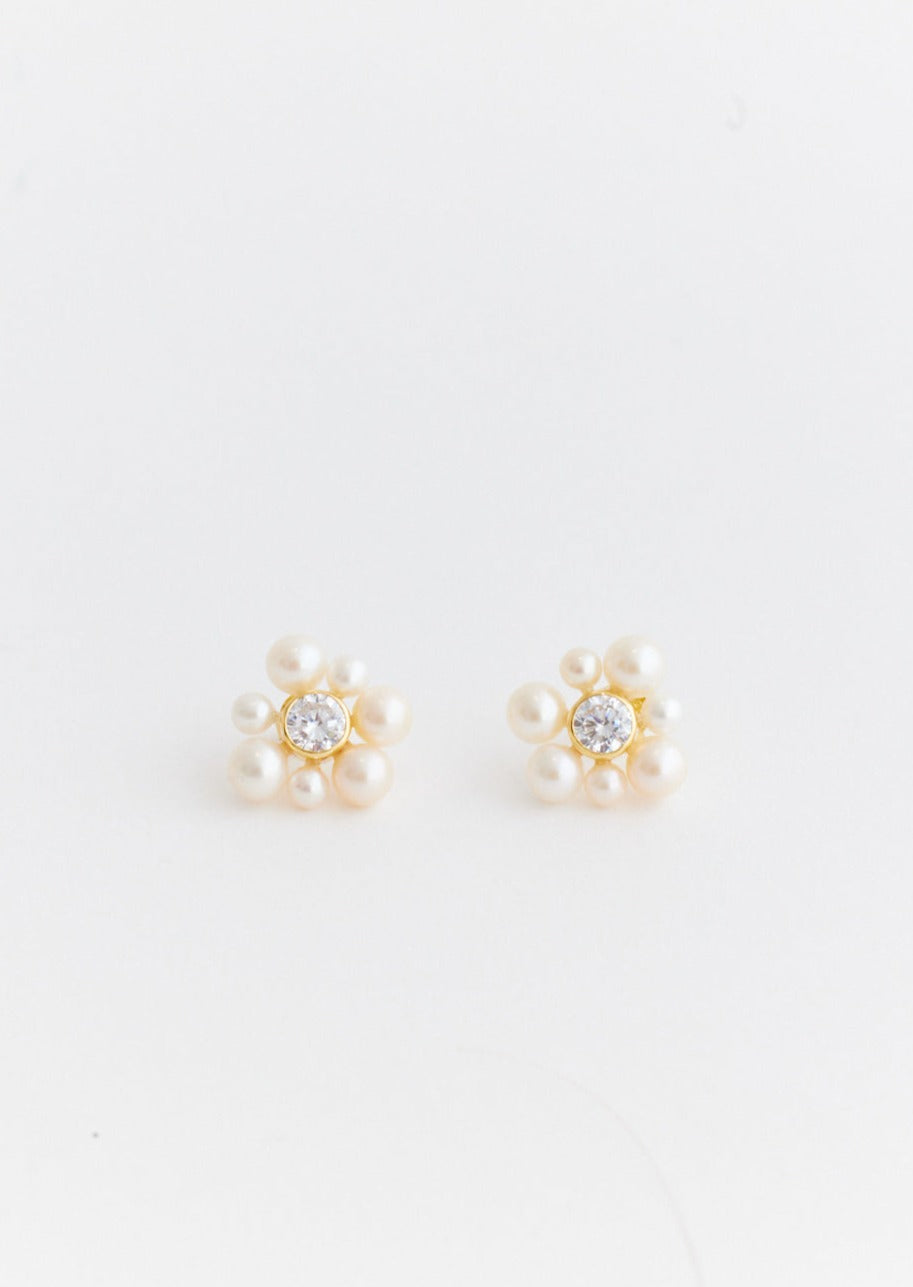 Earrings With Freshwater Pearls And Cubic Zirconia
