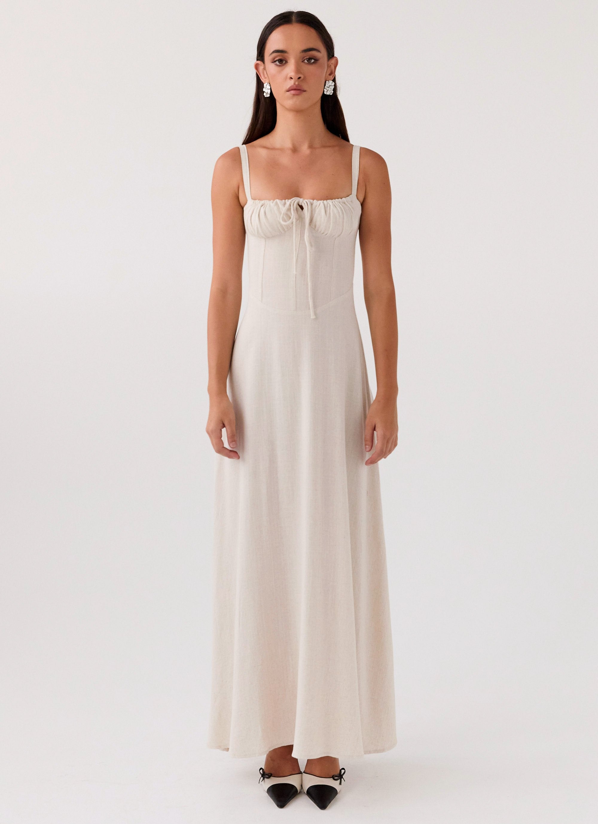 Mimi Linen Maxi Dress - Oatmeal