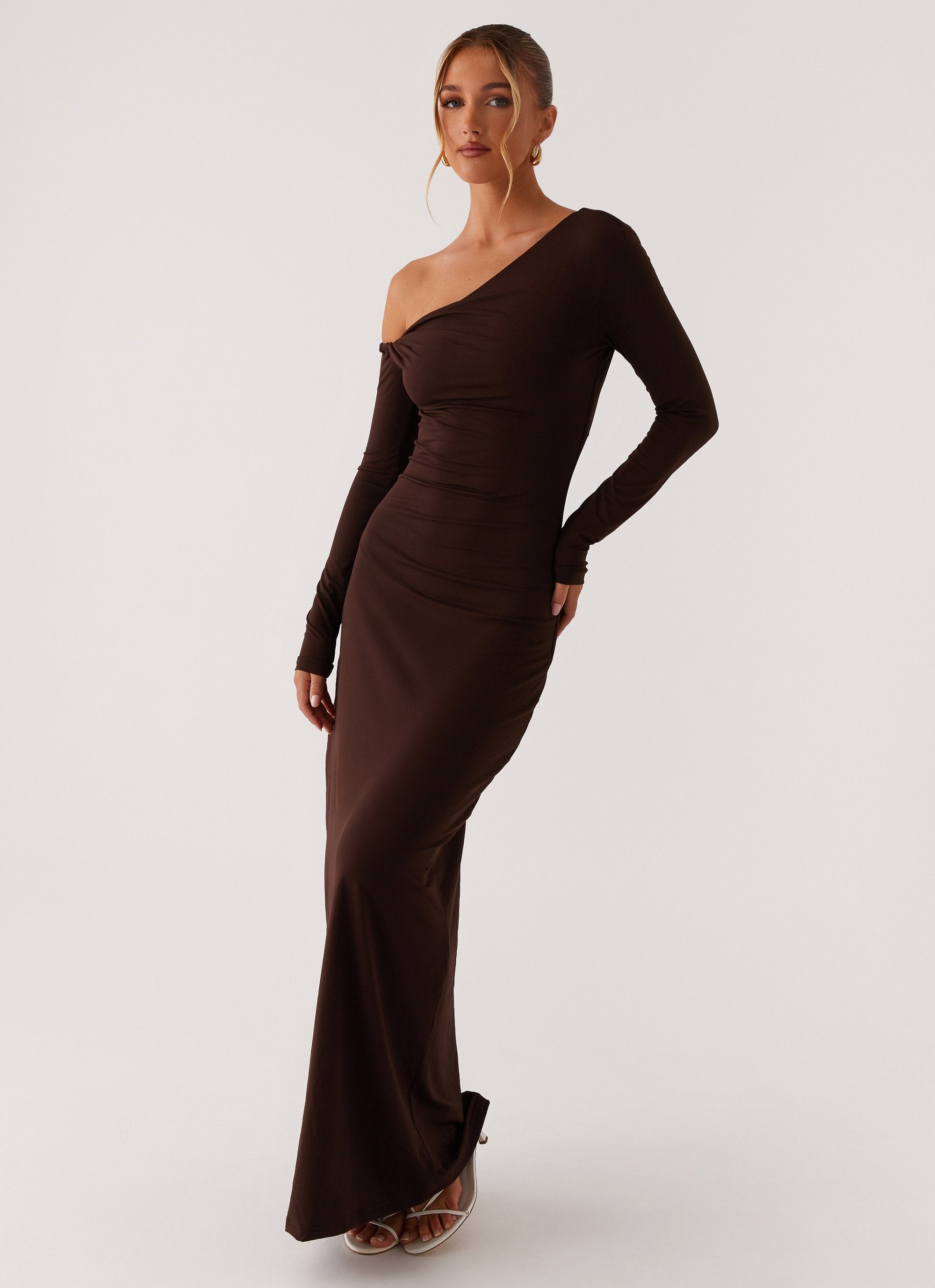 Jordana Twist Maxi Dress - Brown