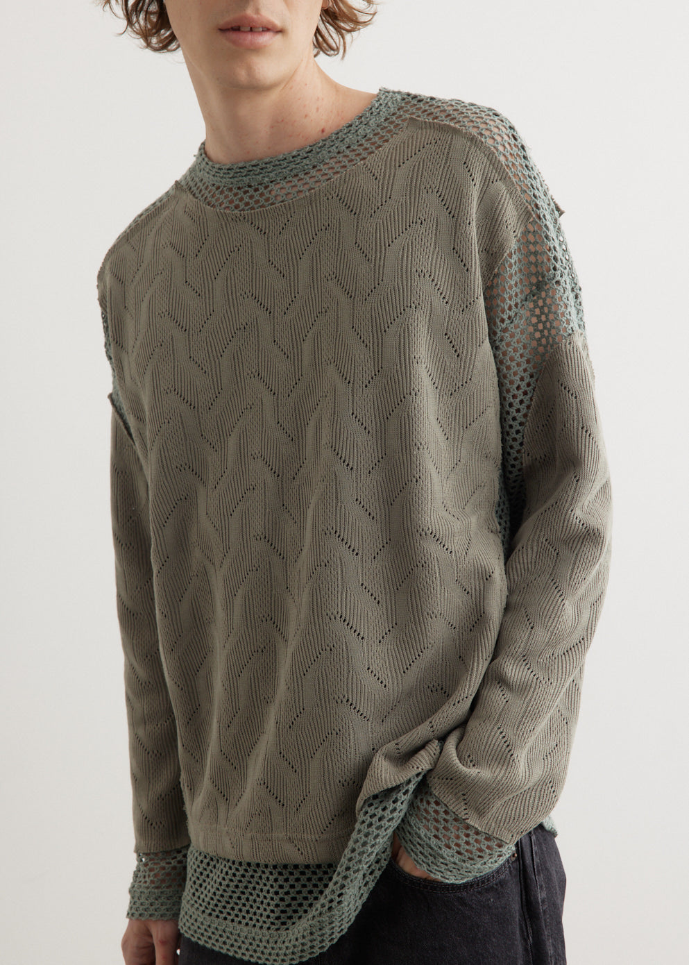 Layered Crewneck Sweater