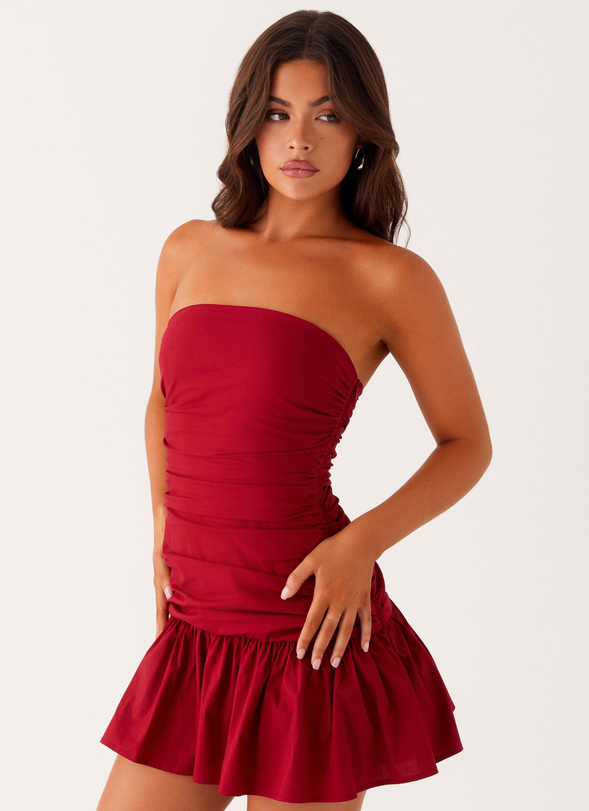 Carmel Mini Dress - Merlot