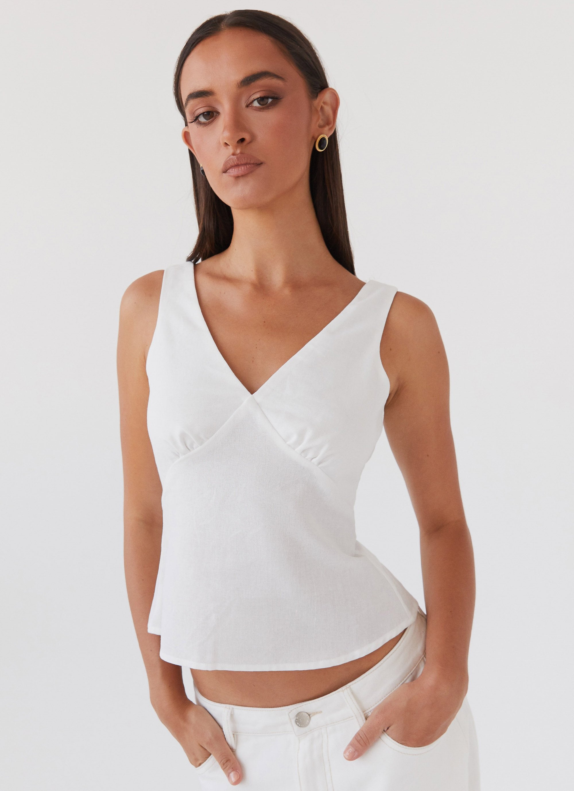 Nori Linen Top - White