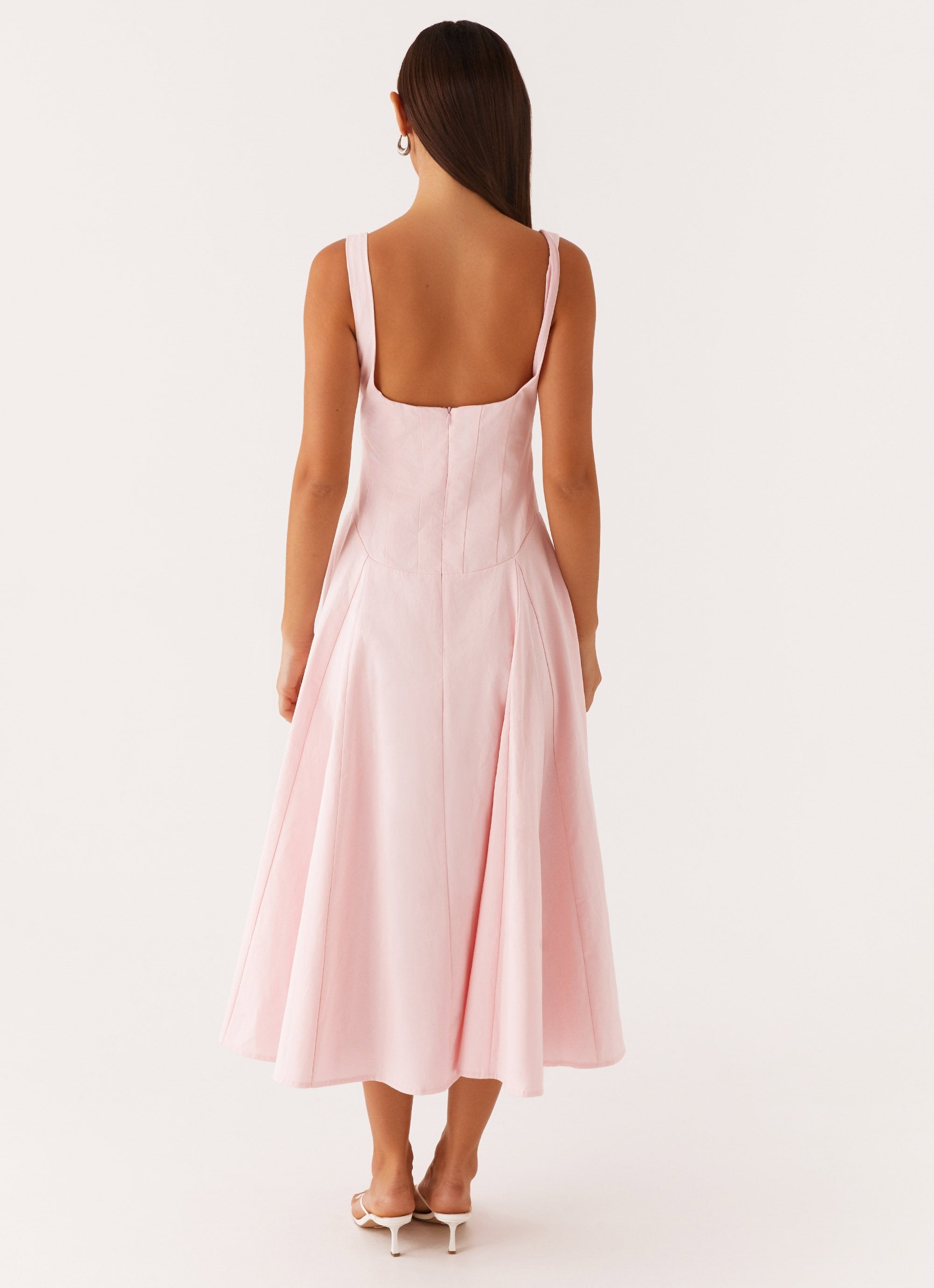 Ebony Midi Dress - Pastel Pink