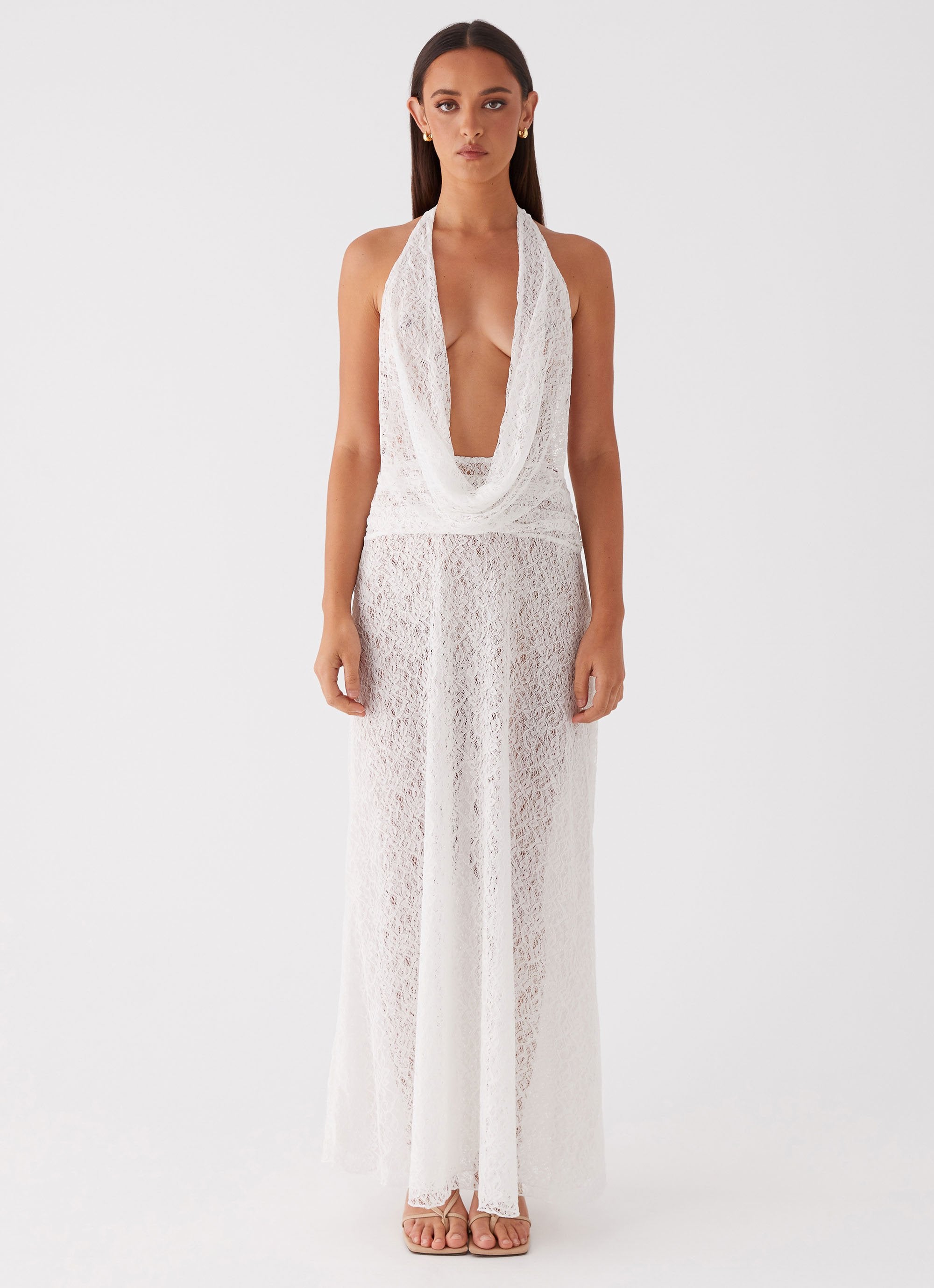 Elysia Lace Maxi Dress - White