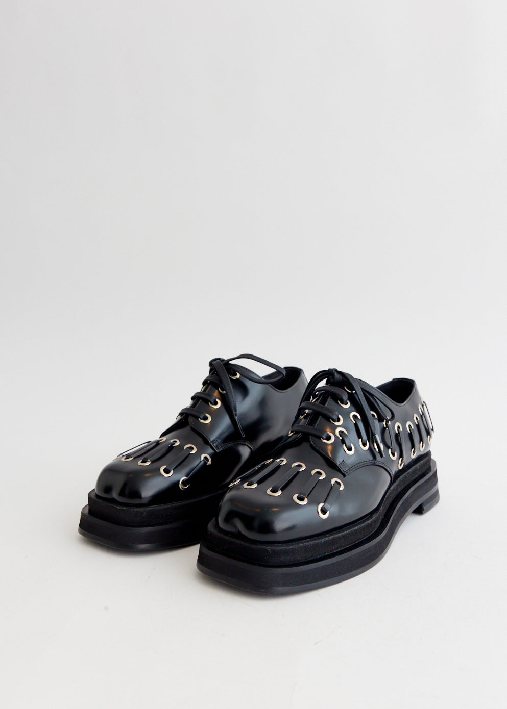 Heart Toe Platform Grommet Brogue