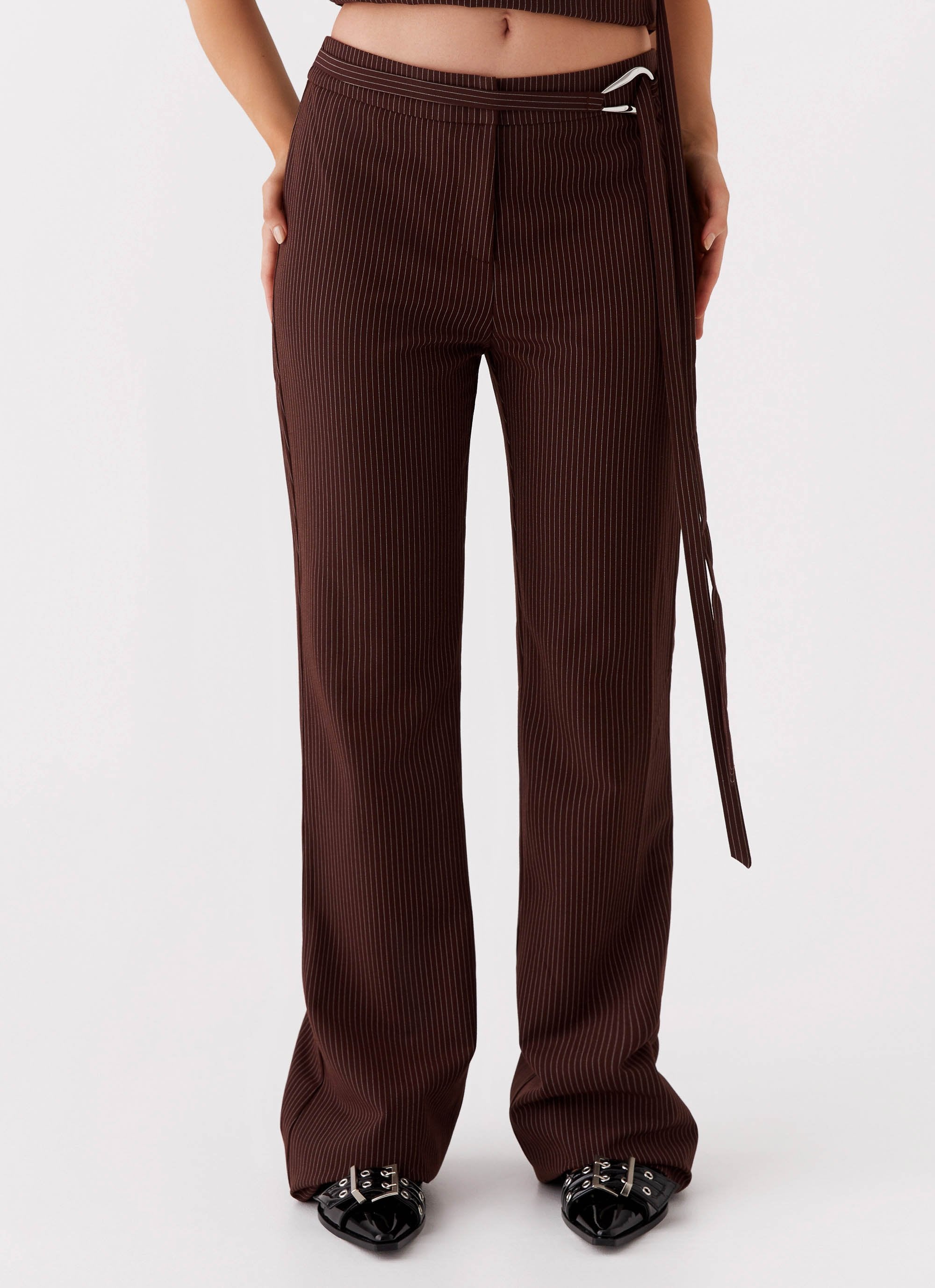 Orla Fitted Flare Pants - Chocolate