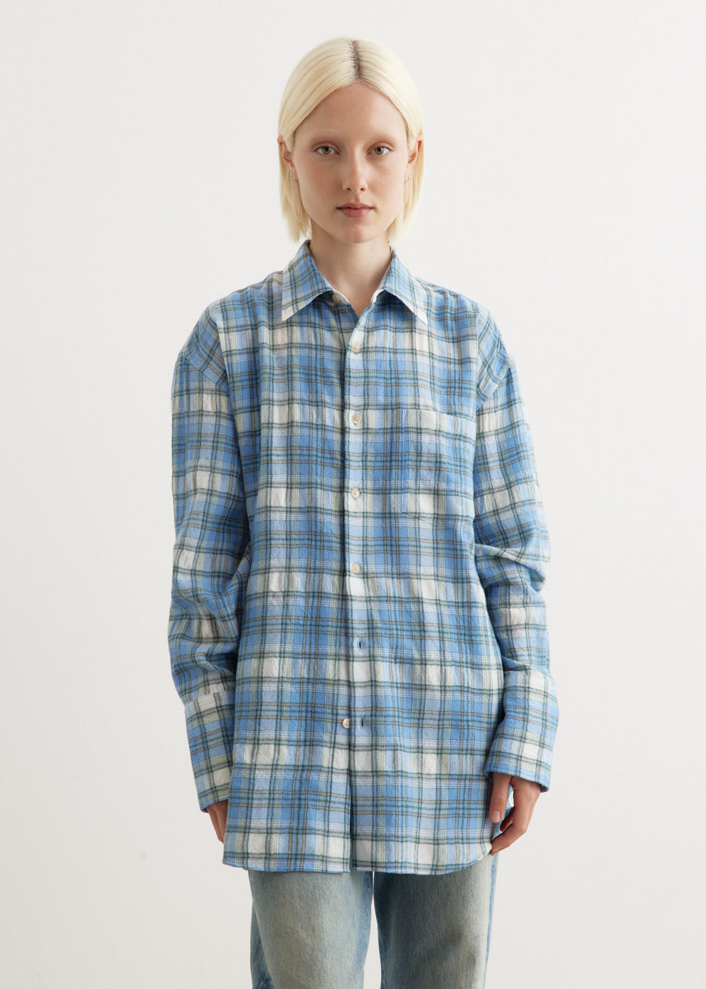 Airy Wool Check Shirt