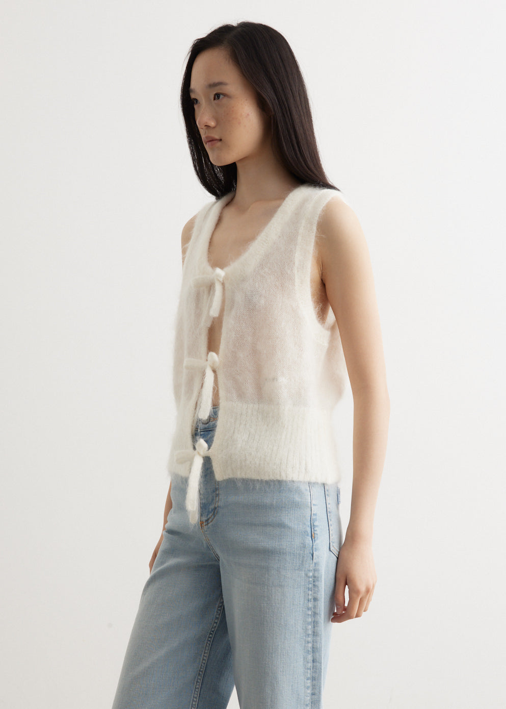 Light Mohair Tie String Vest