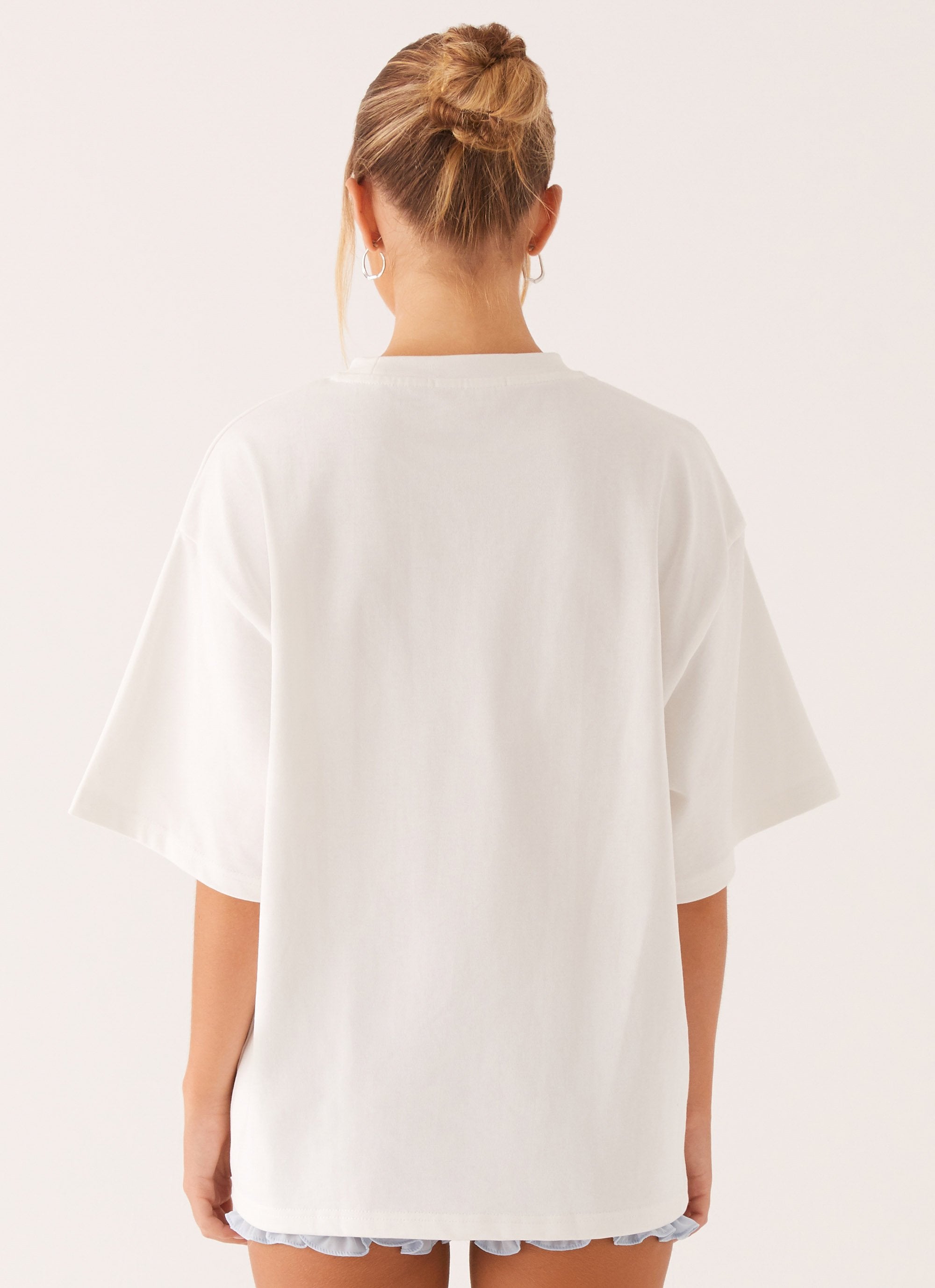 Born To Have Fun Oversized Graphic Tee - White