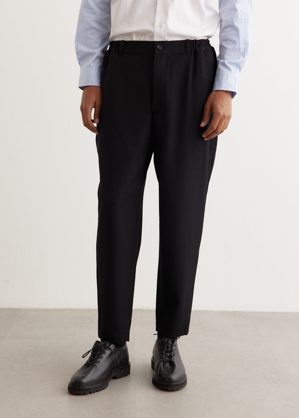 Gabardine Elastic Waist Trousers