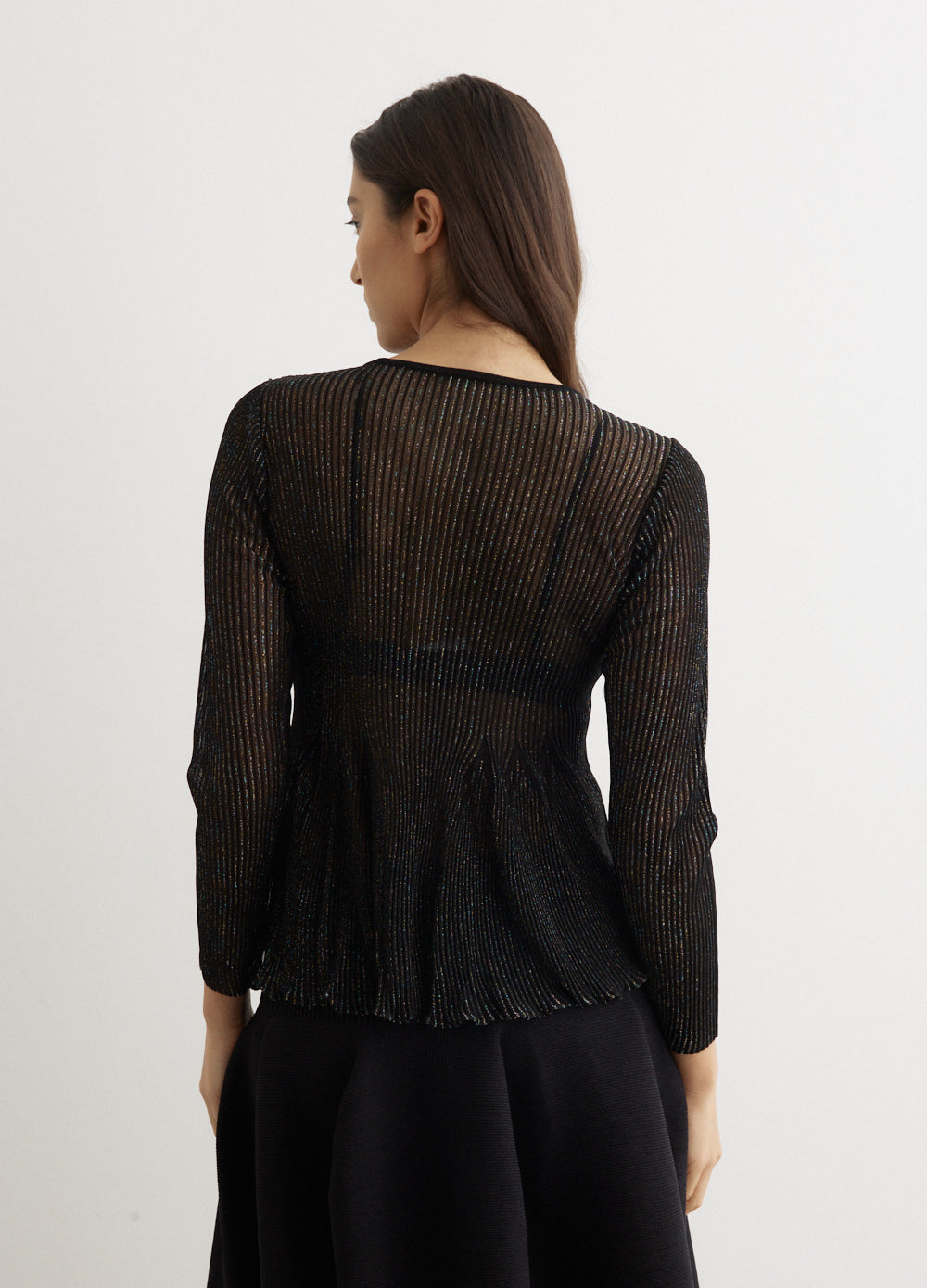 Hypha Lucent Glitter Long Sleeve Flare Top