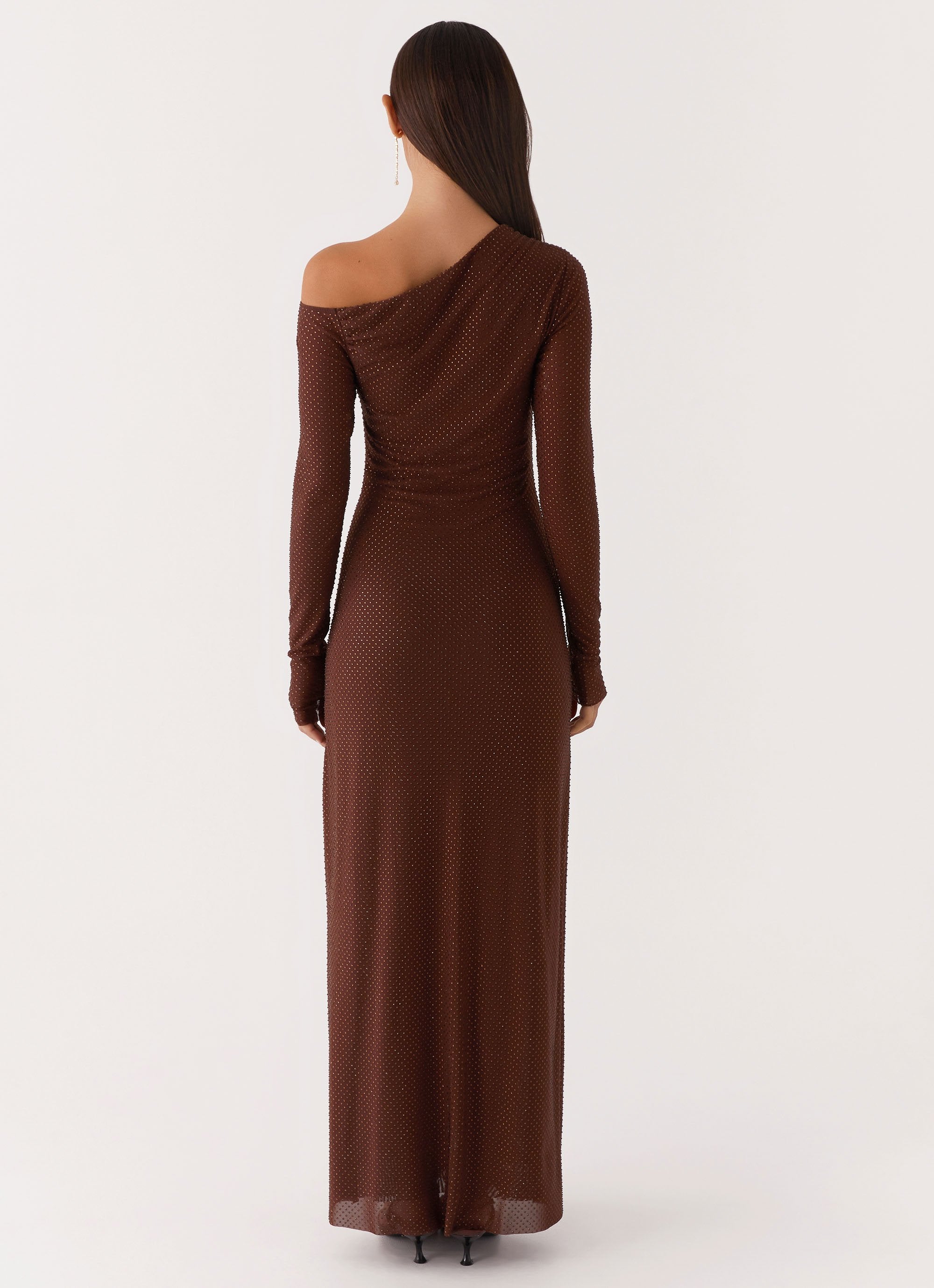 Oriana Sequin Maxi Dress - Chocolate