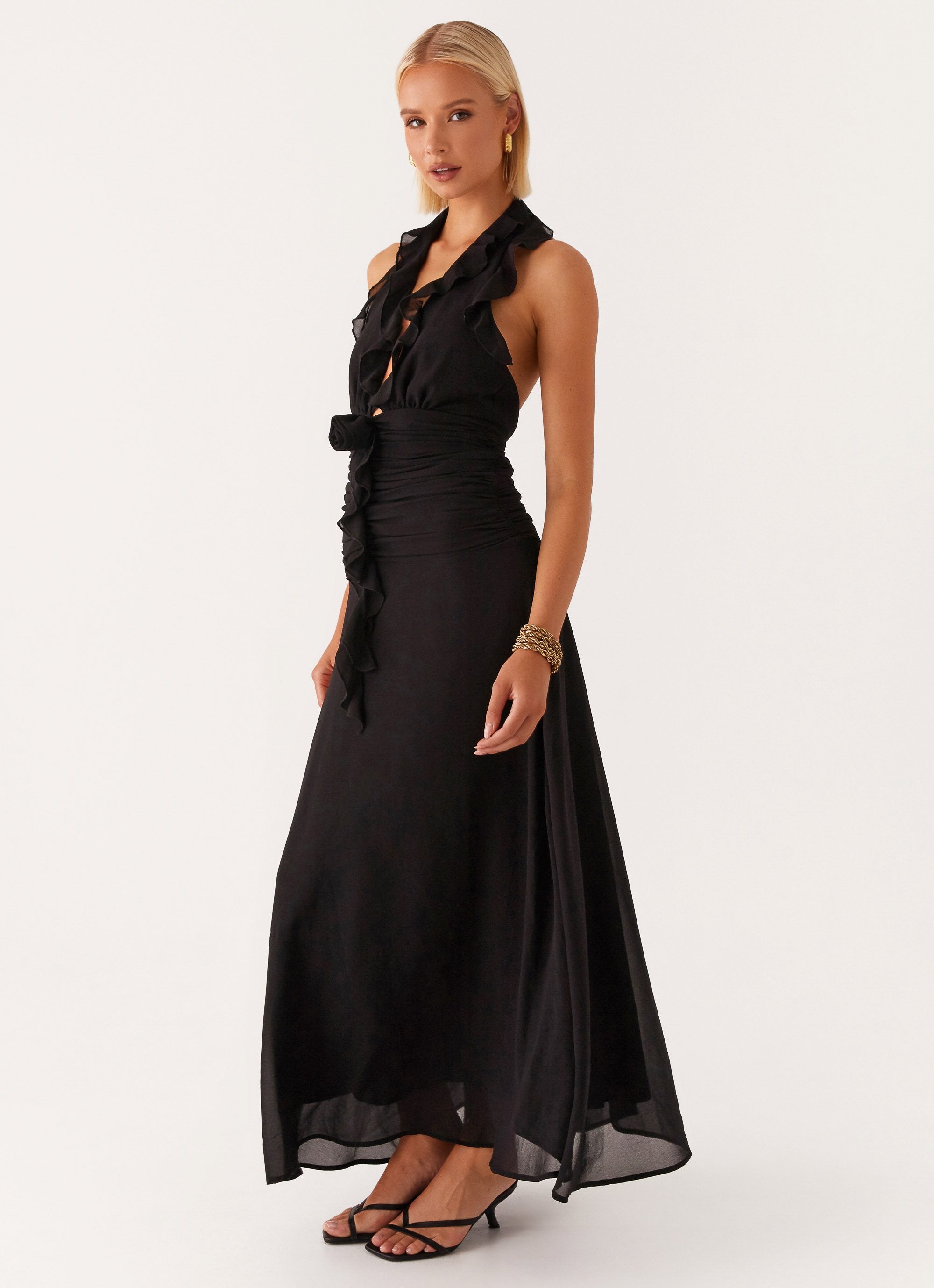 What You Need Frill Maxi Dress - Black