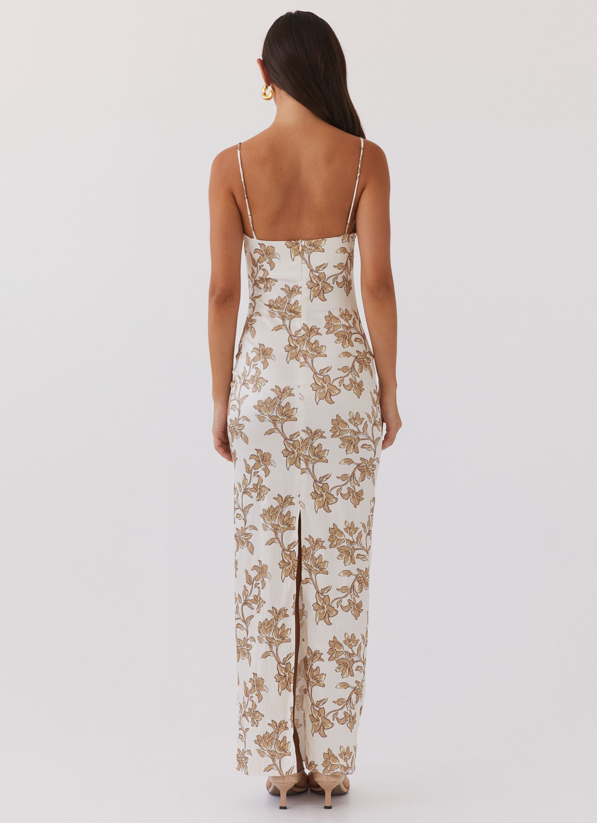 Lara Satin Maxi Dress - Hazel Bloom