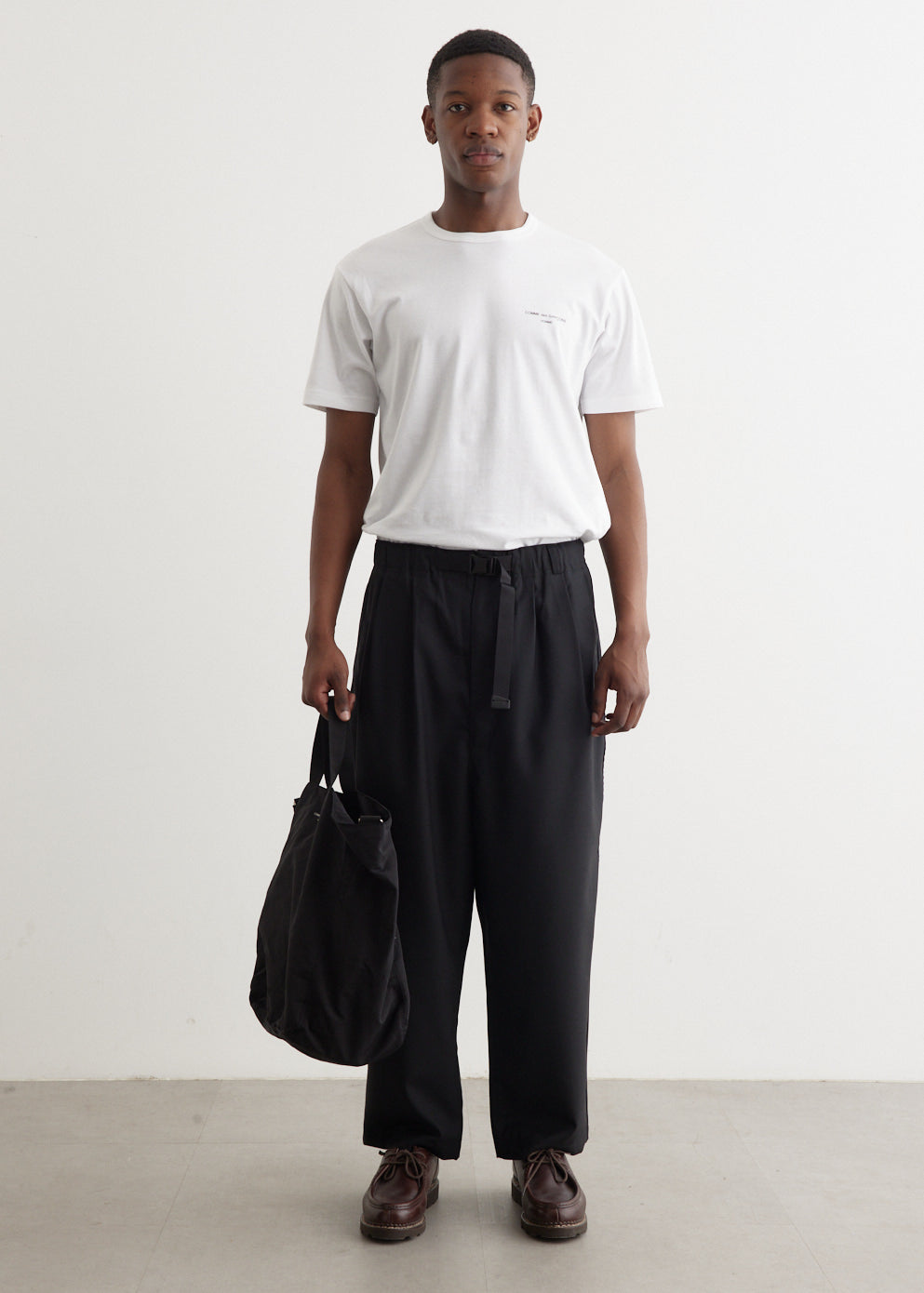 Wool Serge Belted Trousers