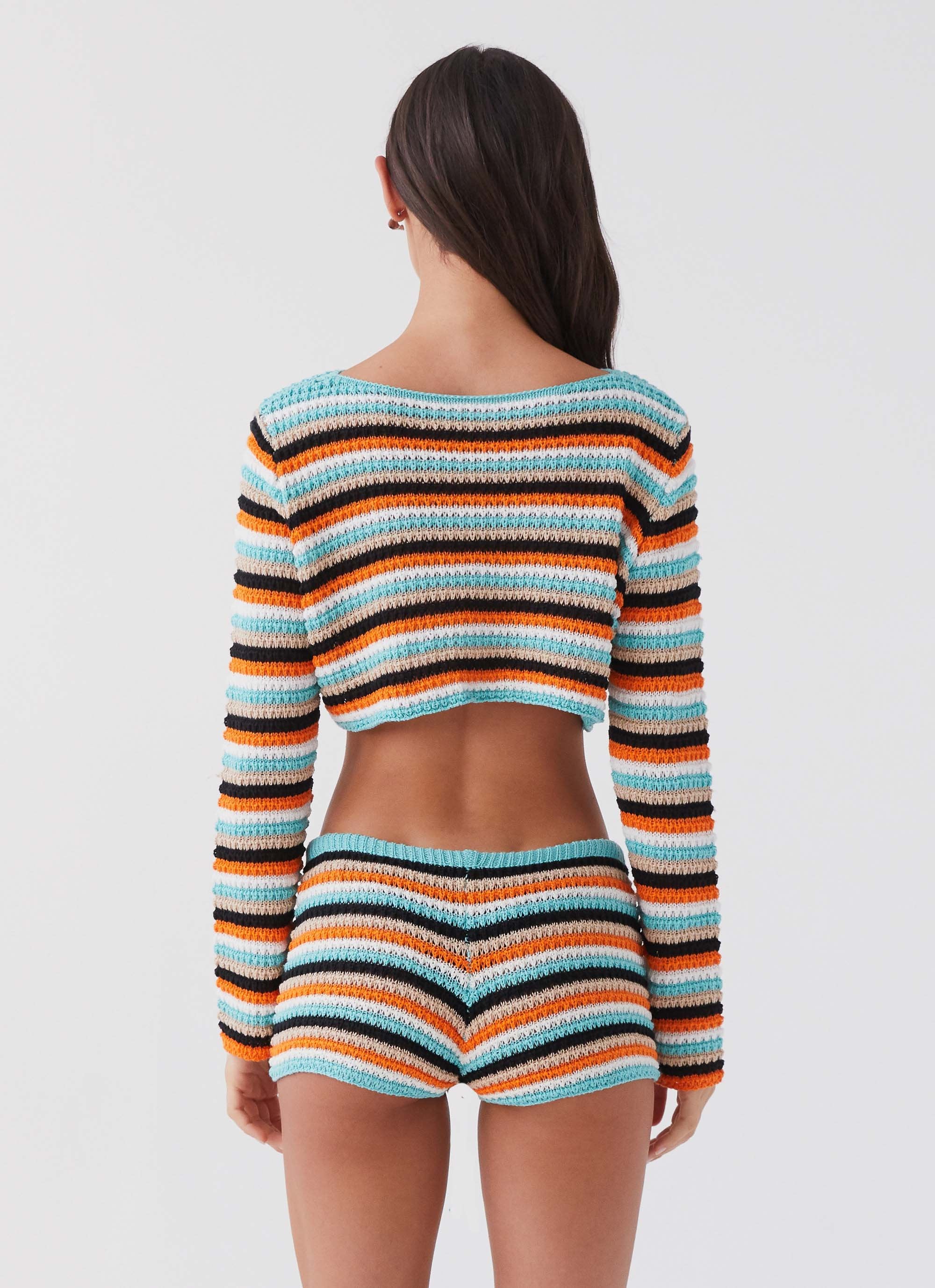 Pour It Up Crochet Crop Top - Neostripe