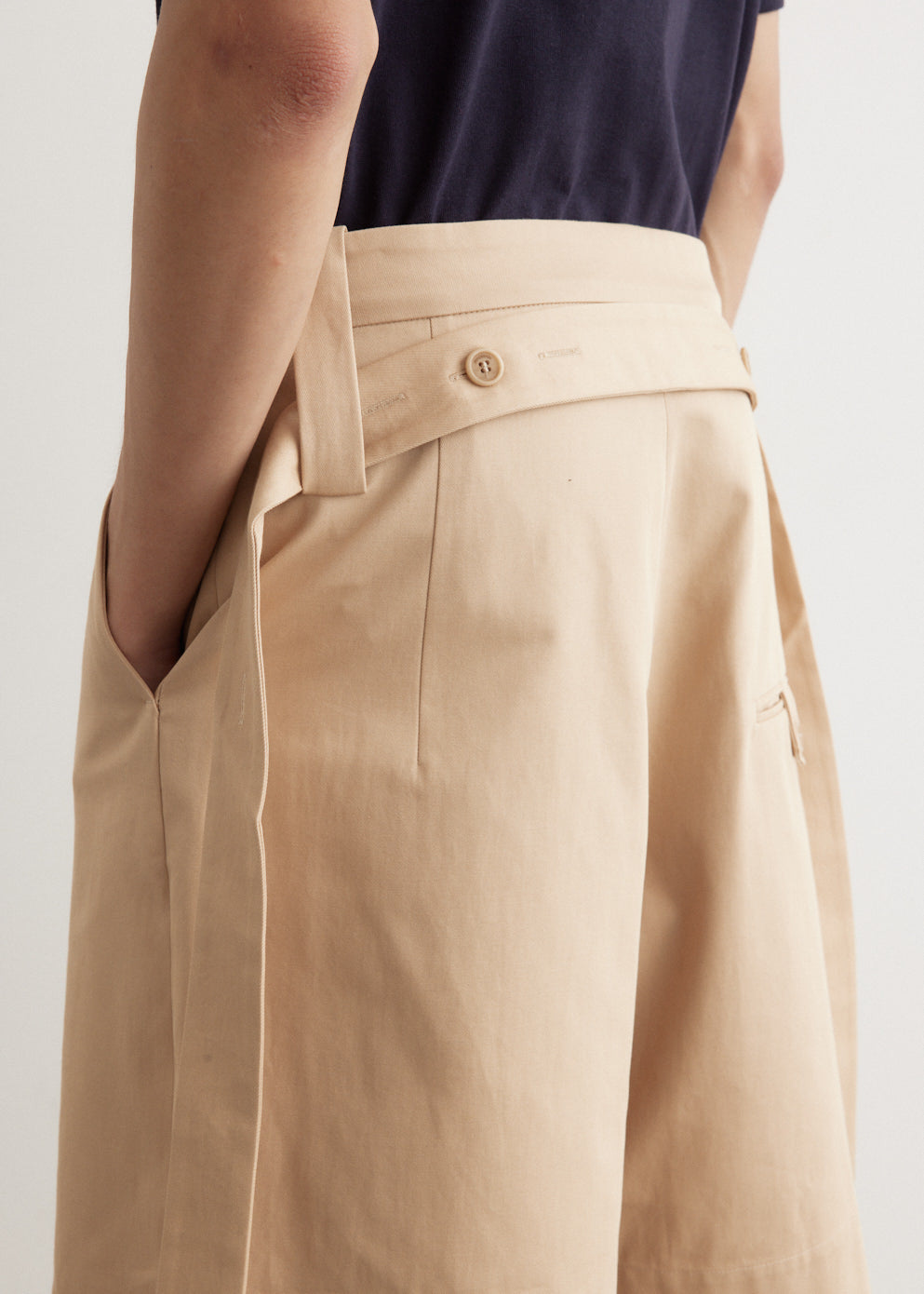 Folded Front Pleat Shorts