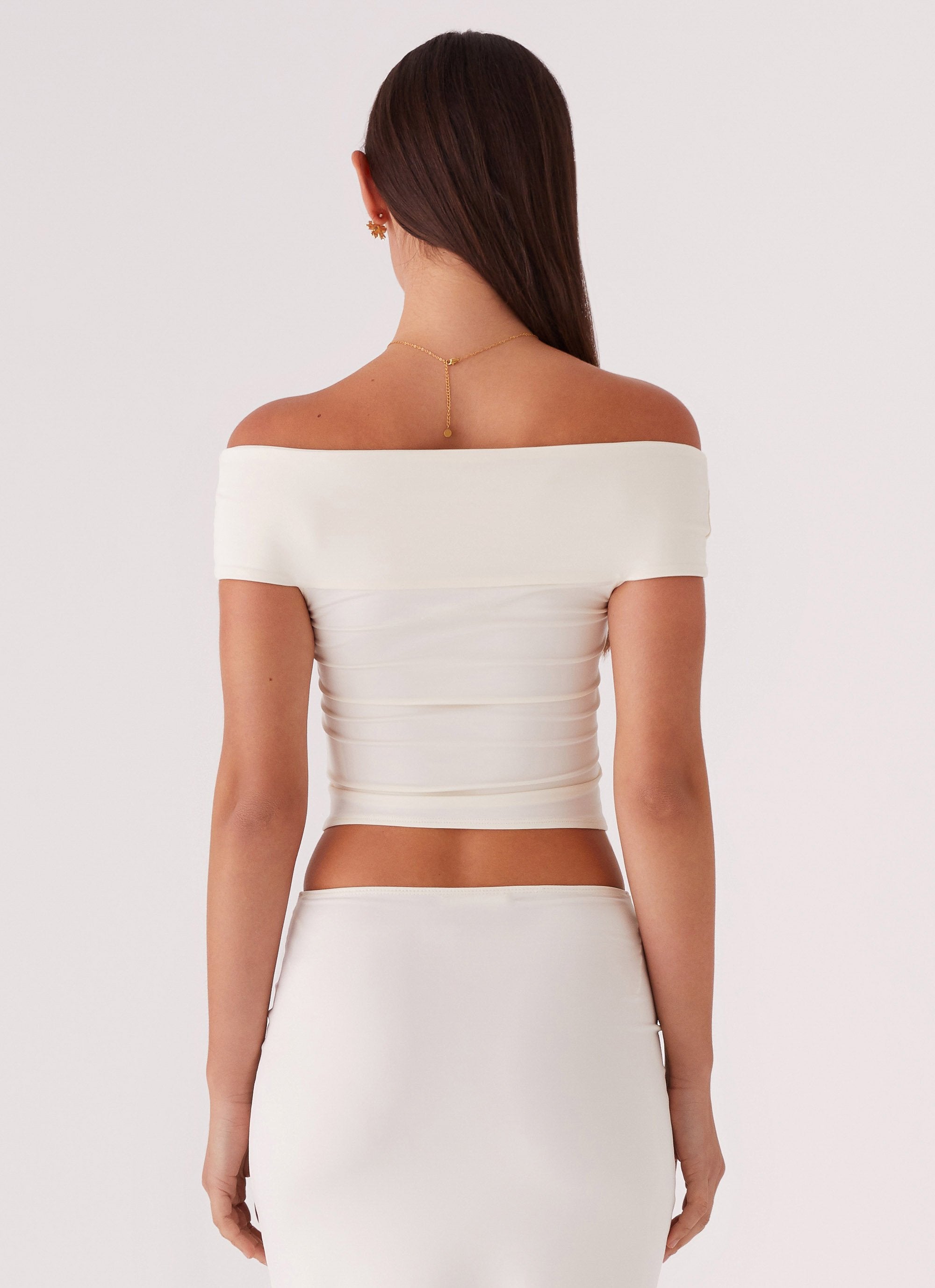 Trixie Twist Off Shoulder Top - Ivory