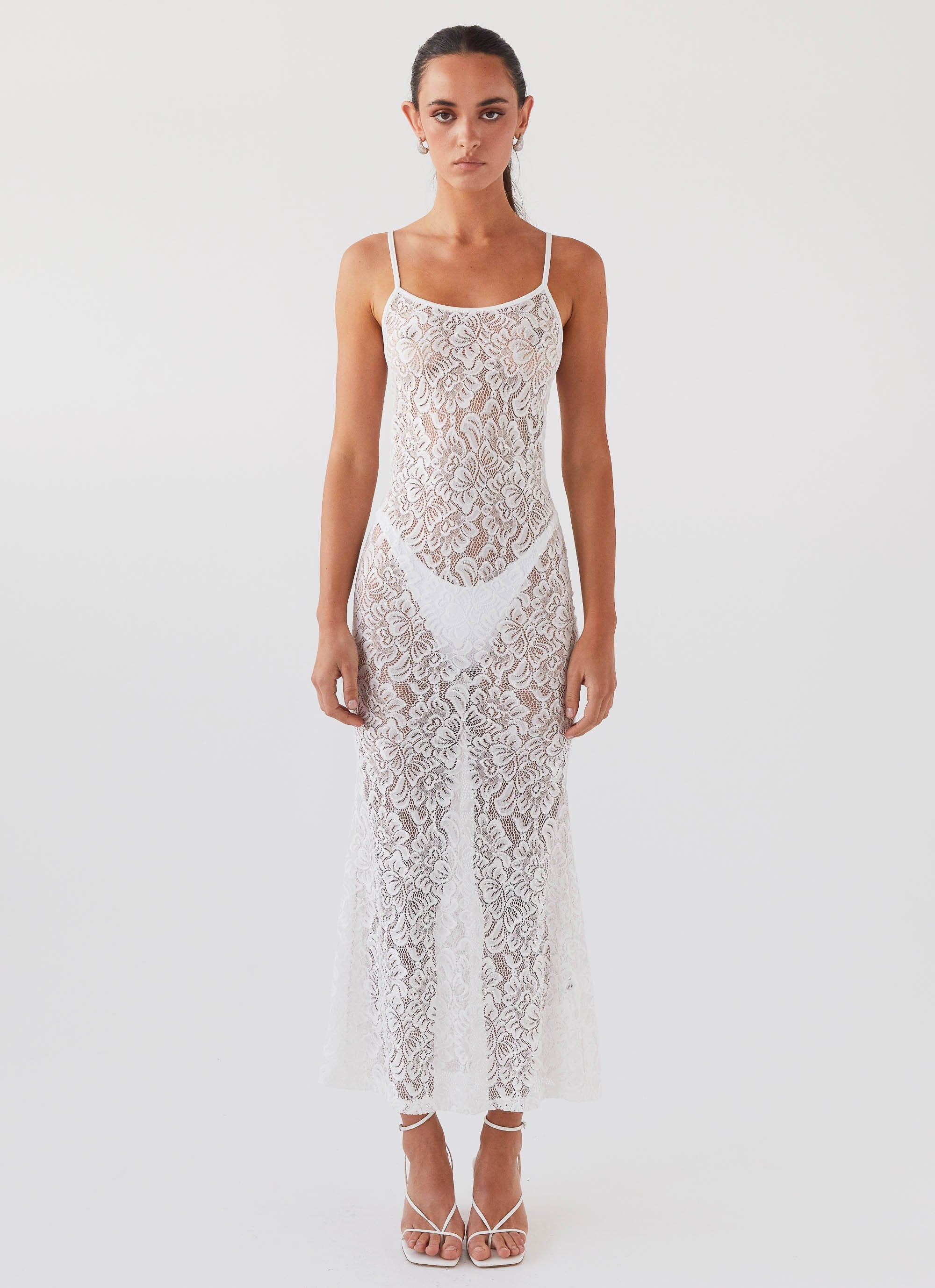 Leona Lace Maxi Dress - Snow