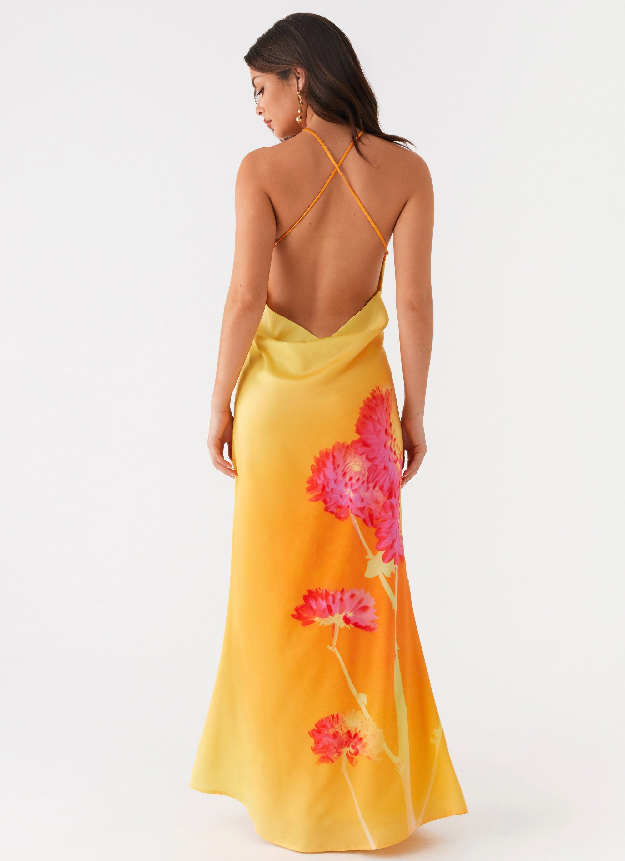 Chloe Maxi Dress - Orange Floral