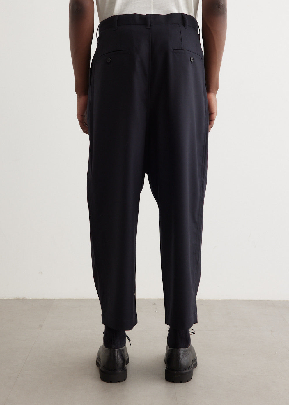 Wool Gabardine Dropped Trousers