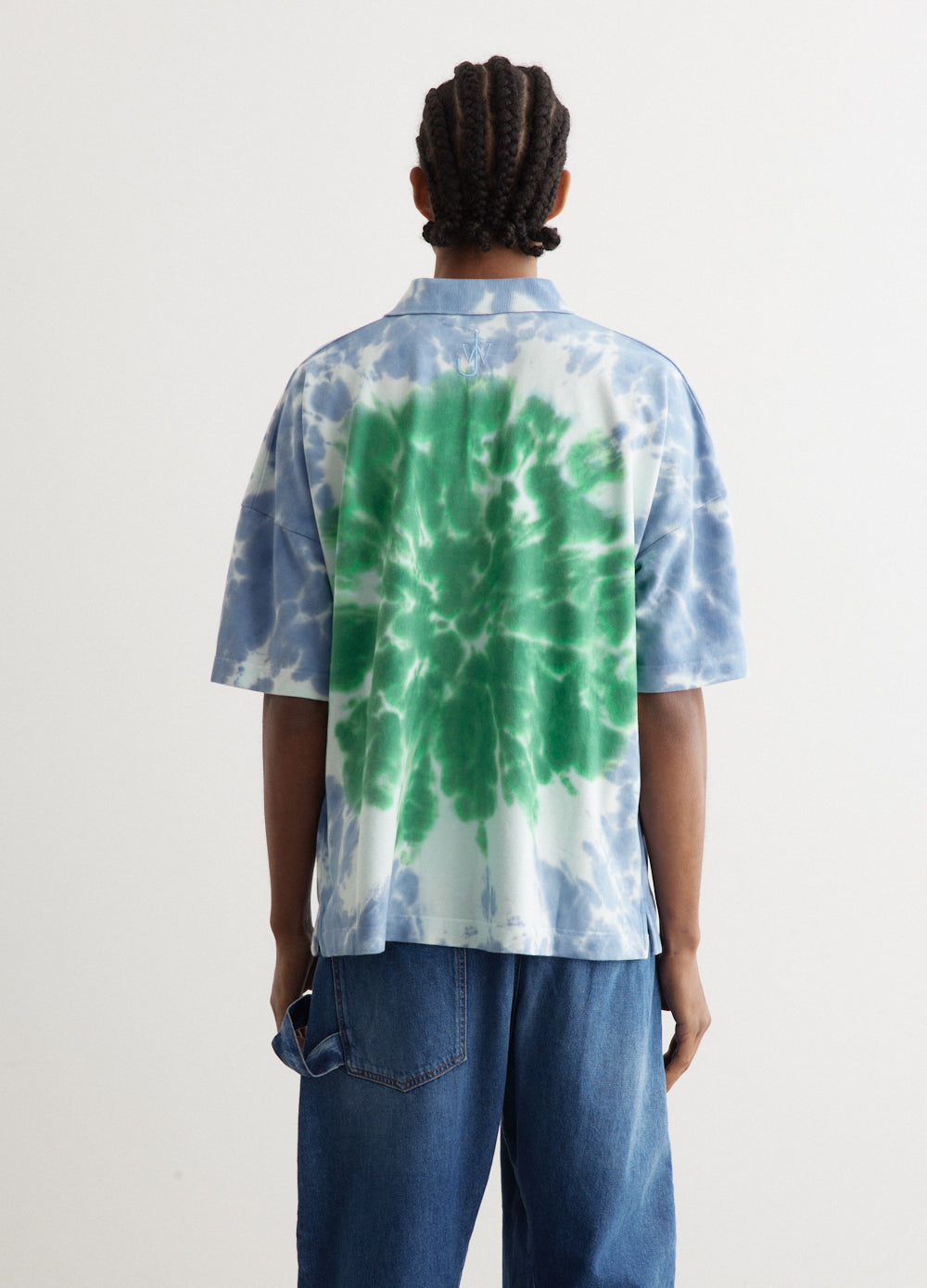 Cat Print Tie Dye Polo Shirt