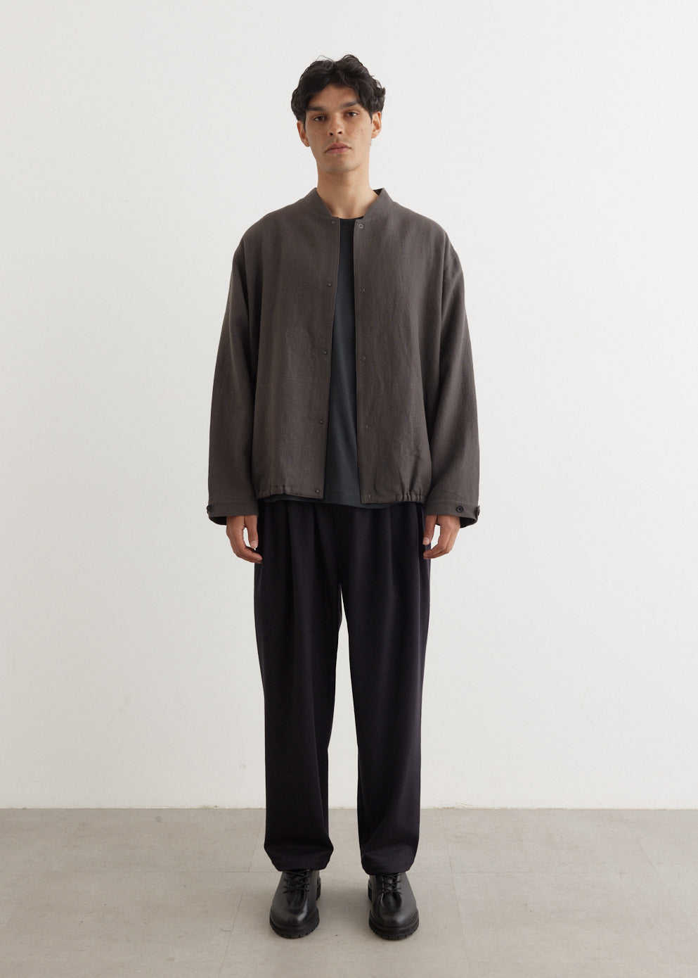 Wool Jersey Two Tuck Pants