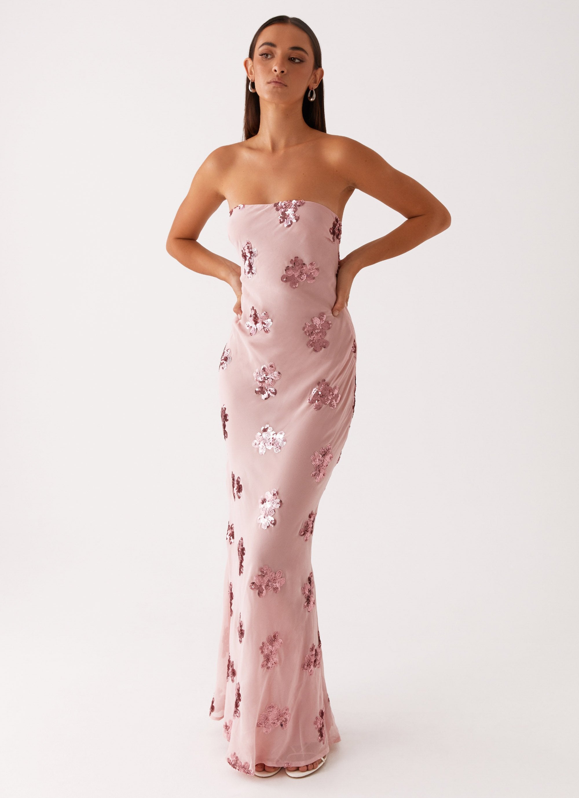 Sweet Escape Sequin Maxi Dress - Baby Pink