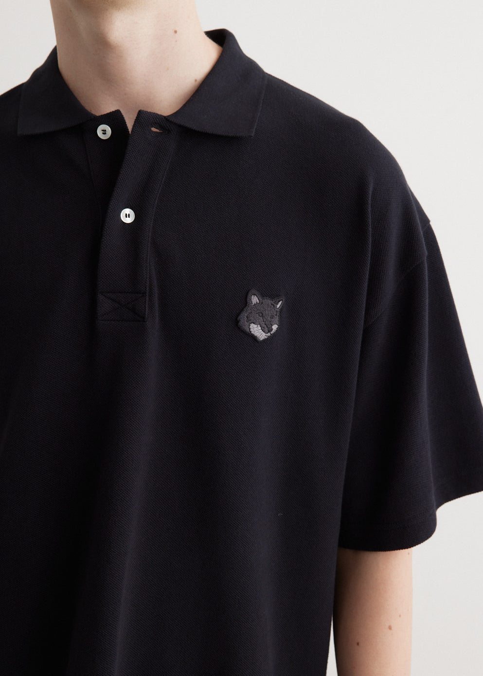 Bold Fox Head Patch Oversized Polo