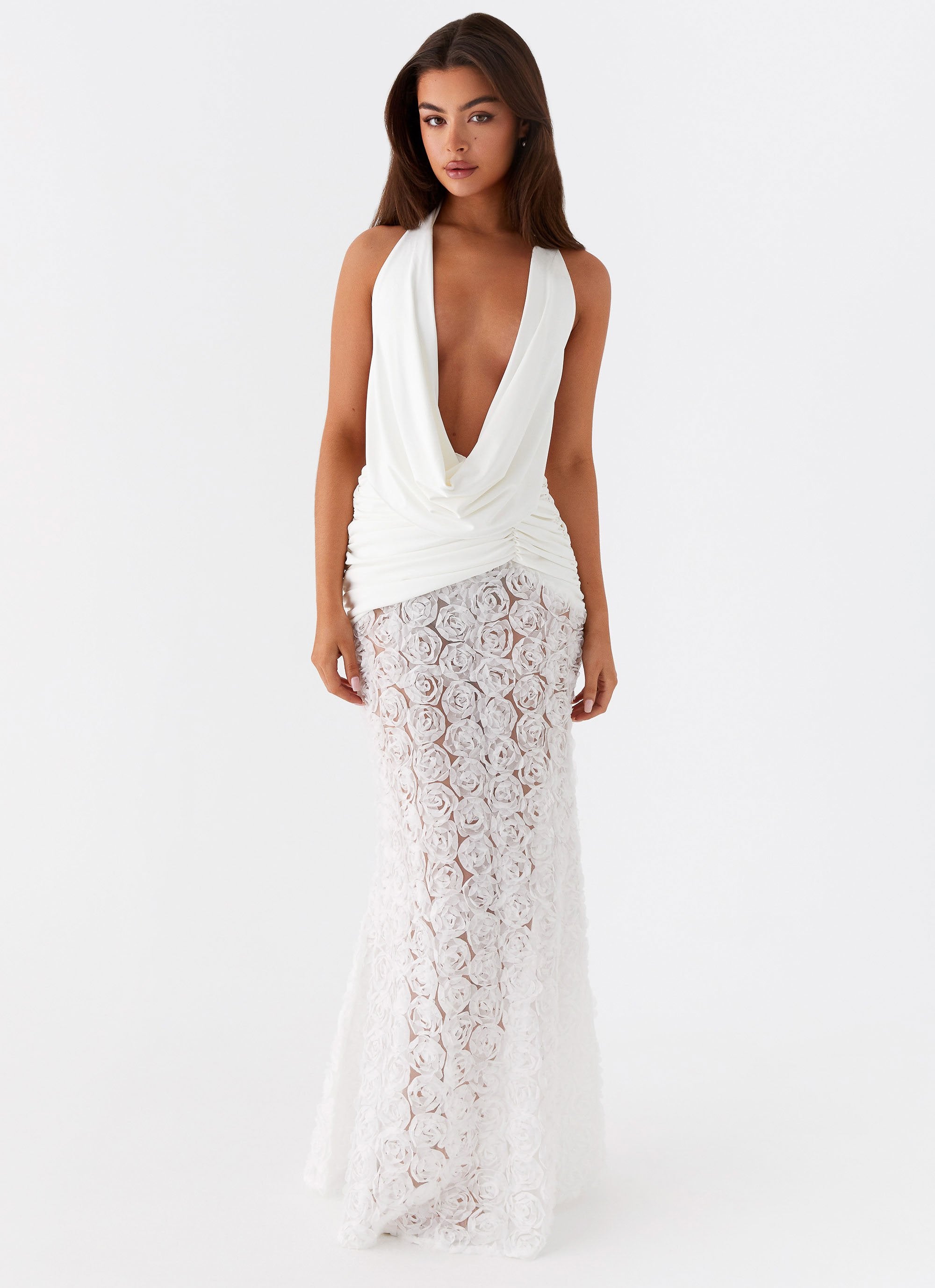 Kita Textured Maxi Dress - White