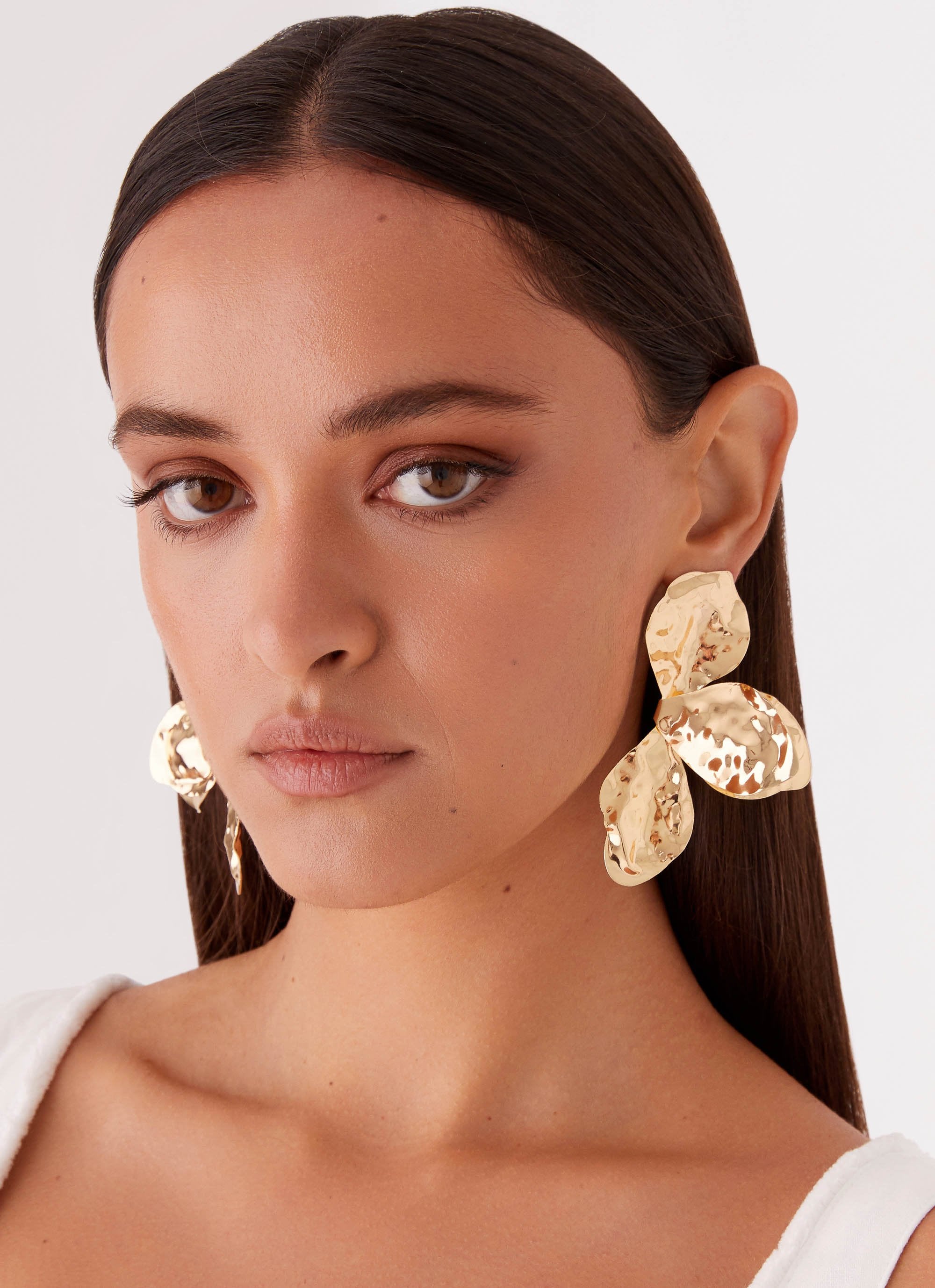 Stonelet Statement Earrings - Gold