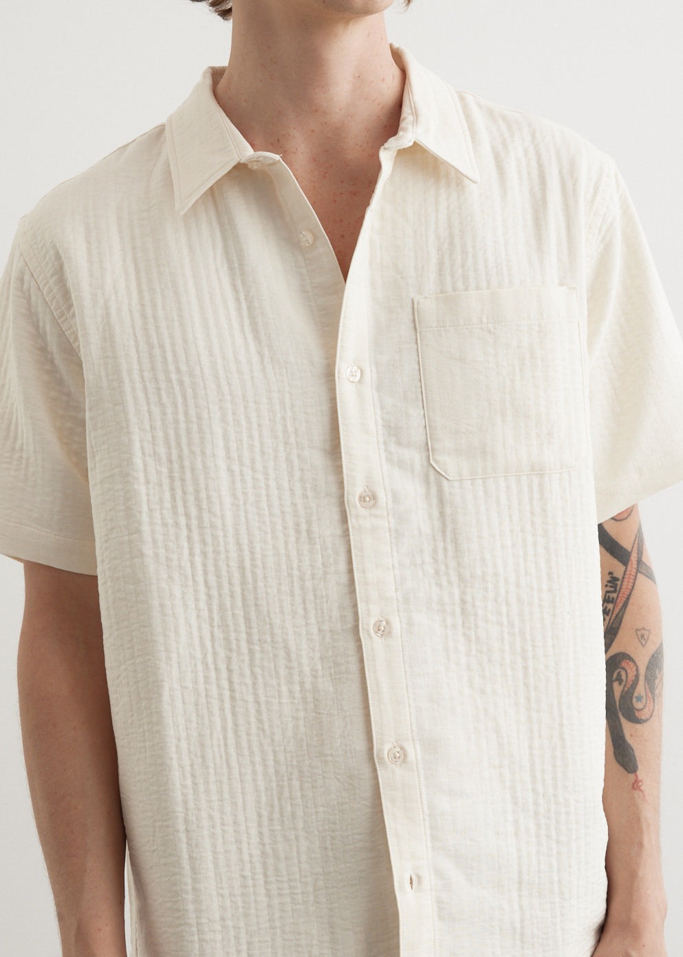 Bruce Double Layer Crinkle Short Sleeve Shirt