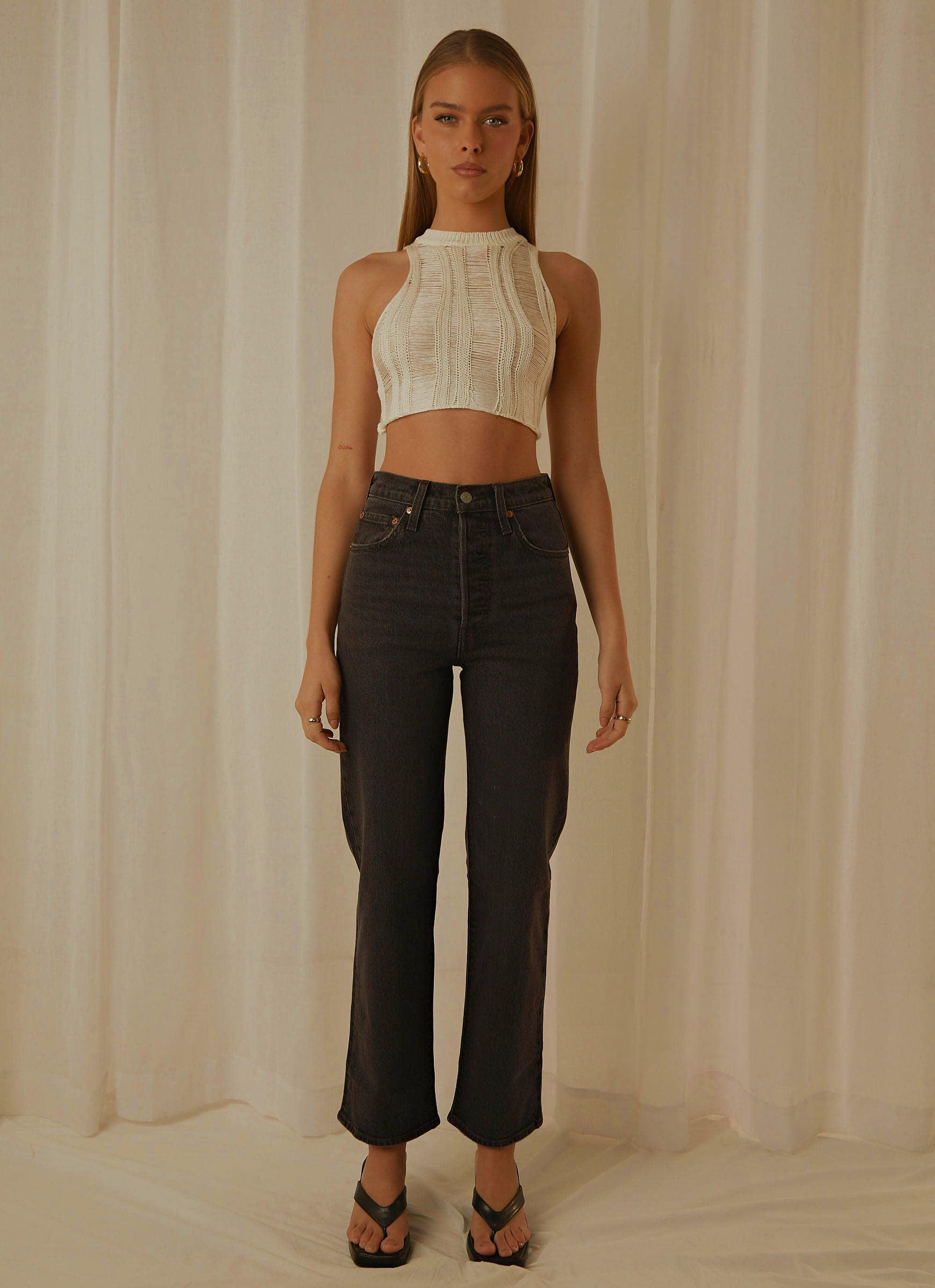 Ribcage Straight Ankle Jeans - Feelin' Cagey