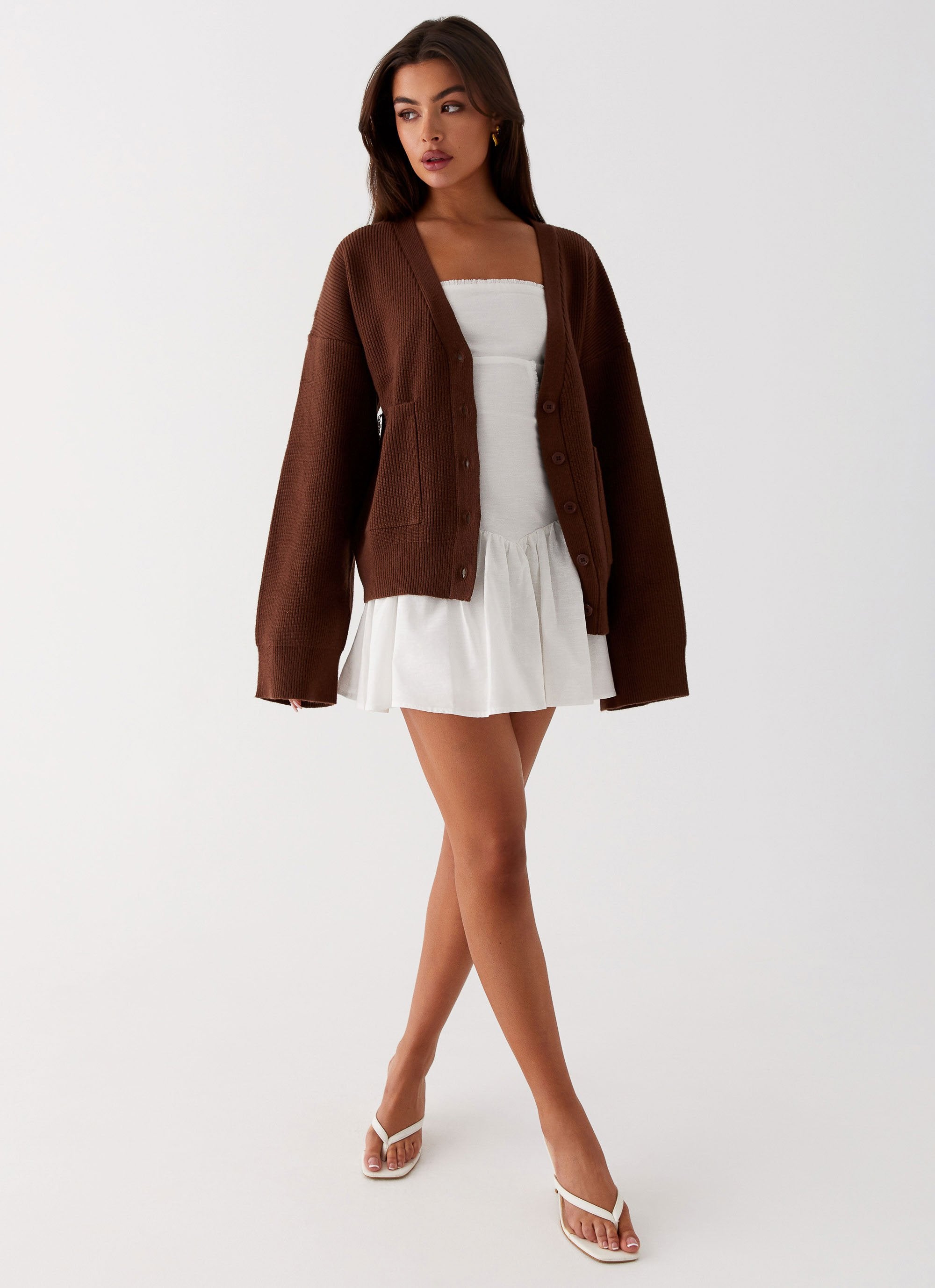 Liza Knit Cardigan - Chocolate