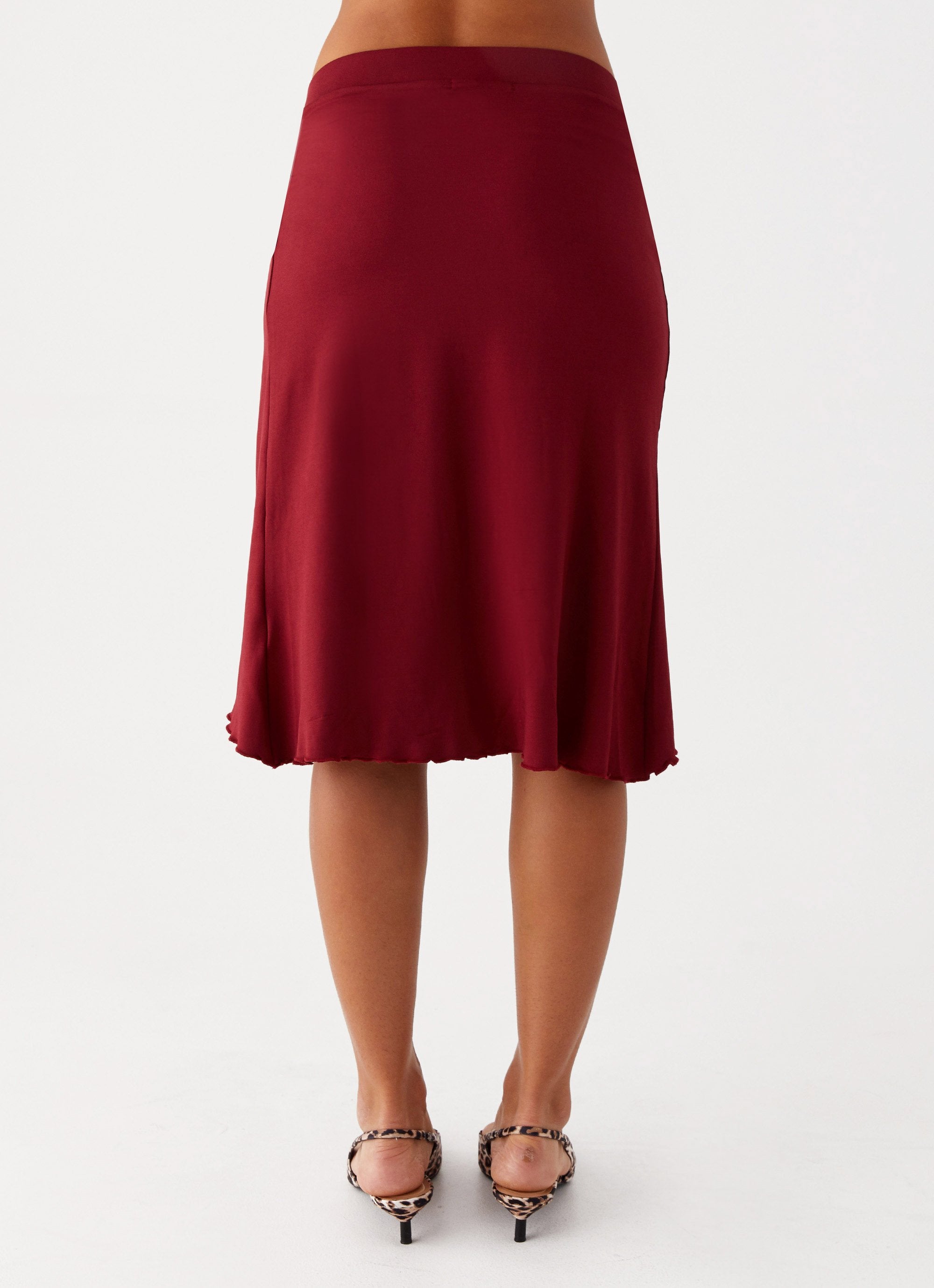 She's A Lady Midi Skirt - Red