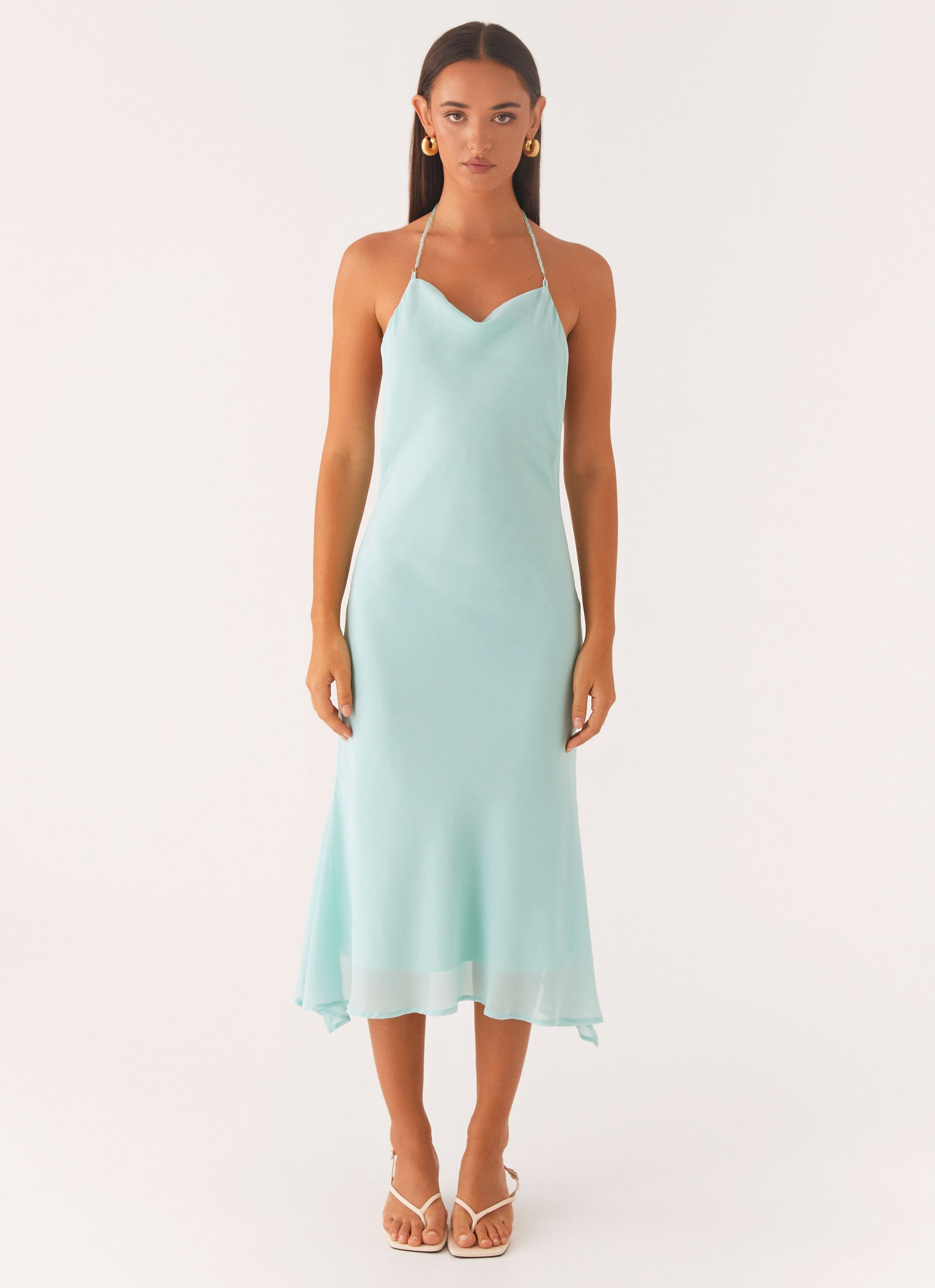 Deep Dive Midi Dress - Pale Blue