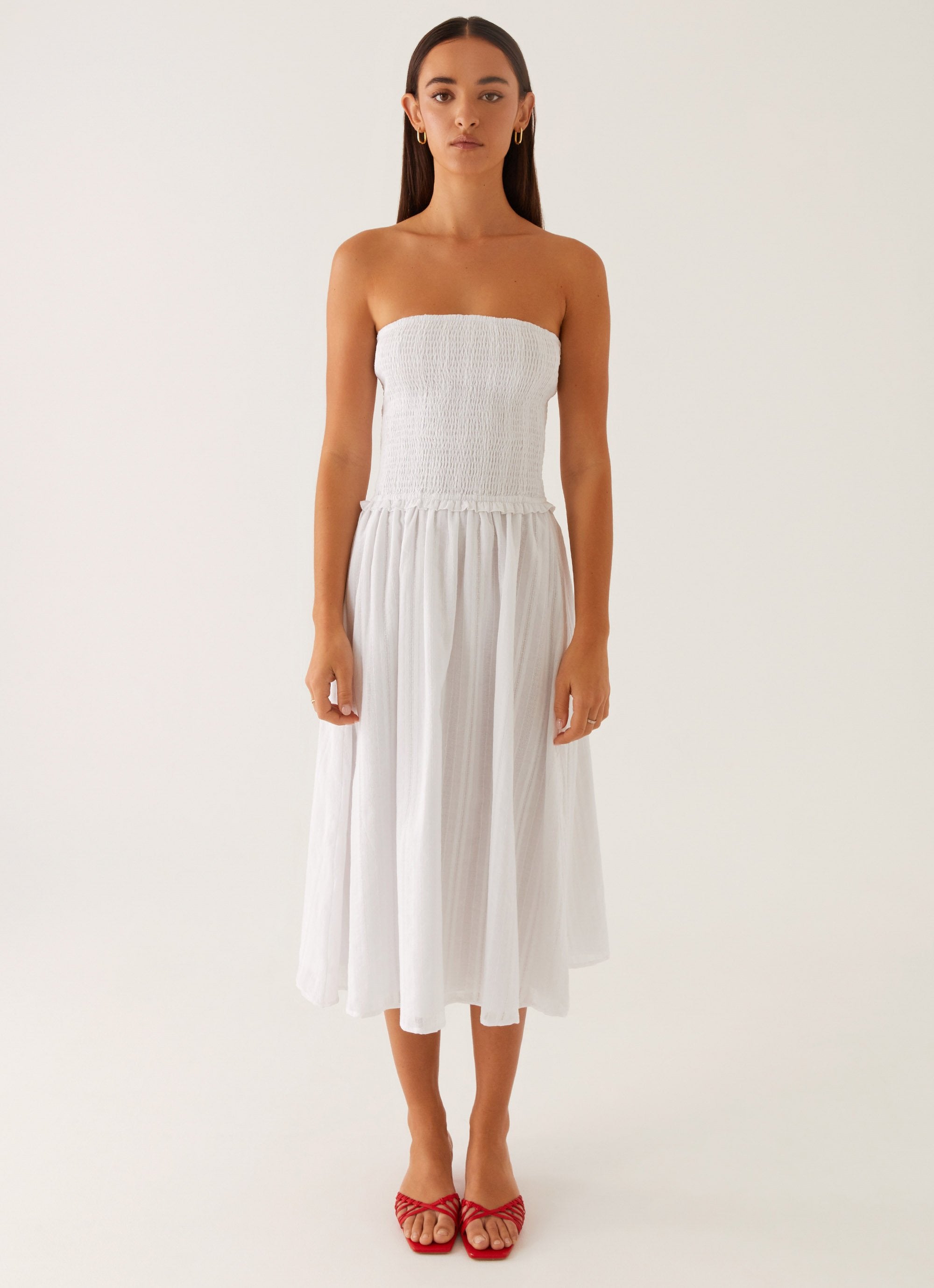 Lulie Shirres Midi Dress - Ivory