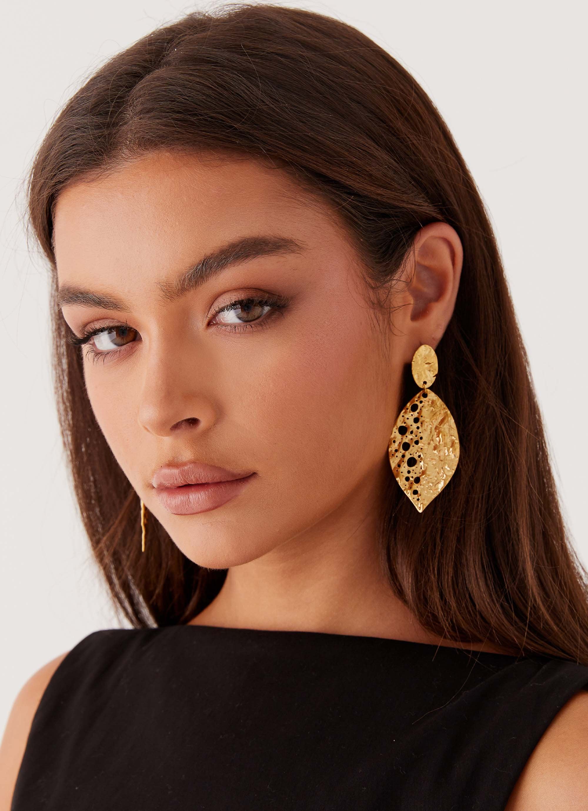 Palm Earrings - Gold