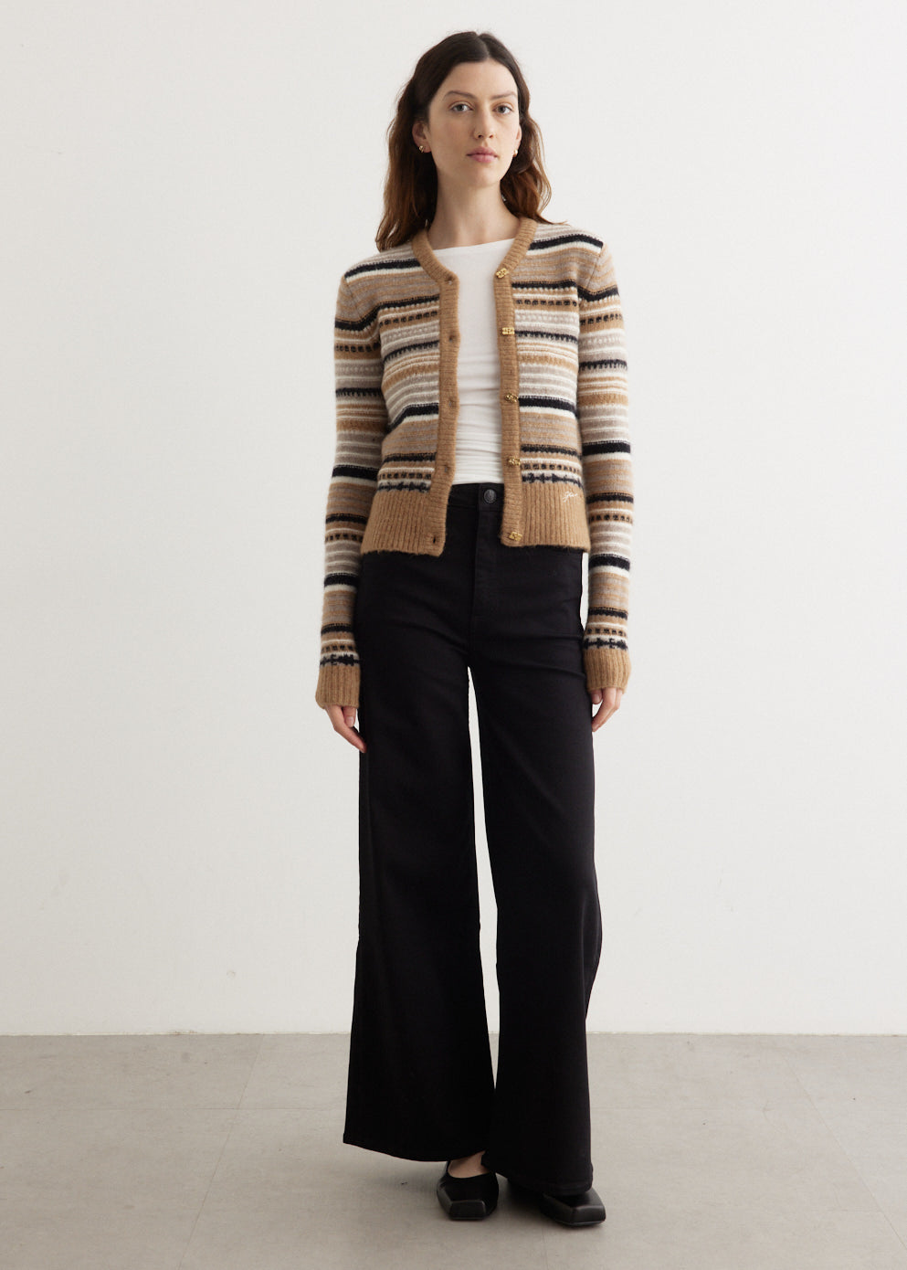 Soft Wool Stripe Cardigan