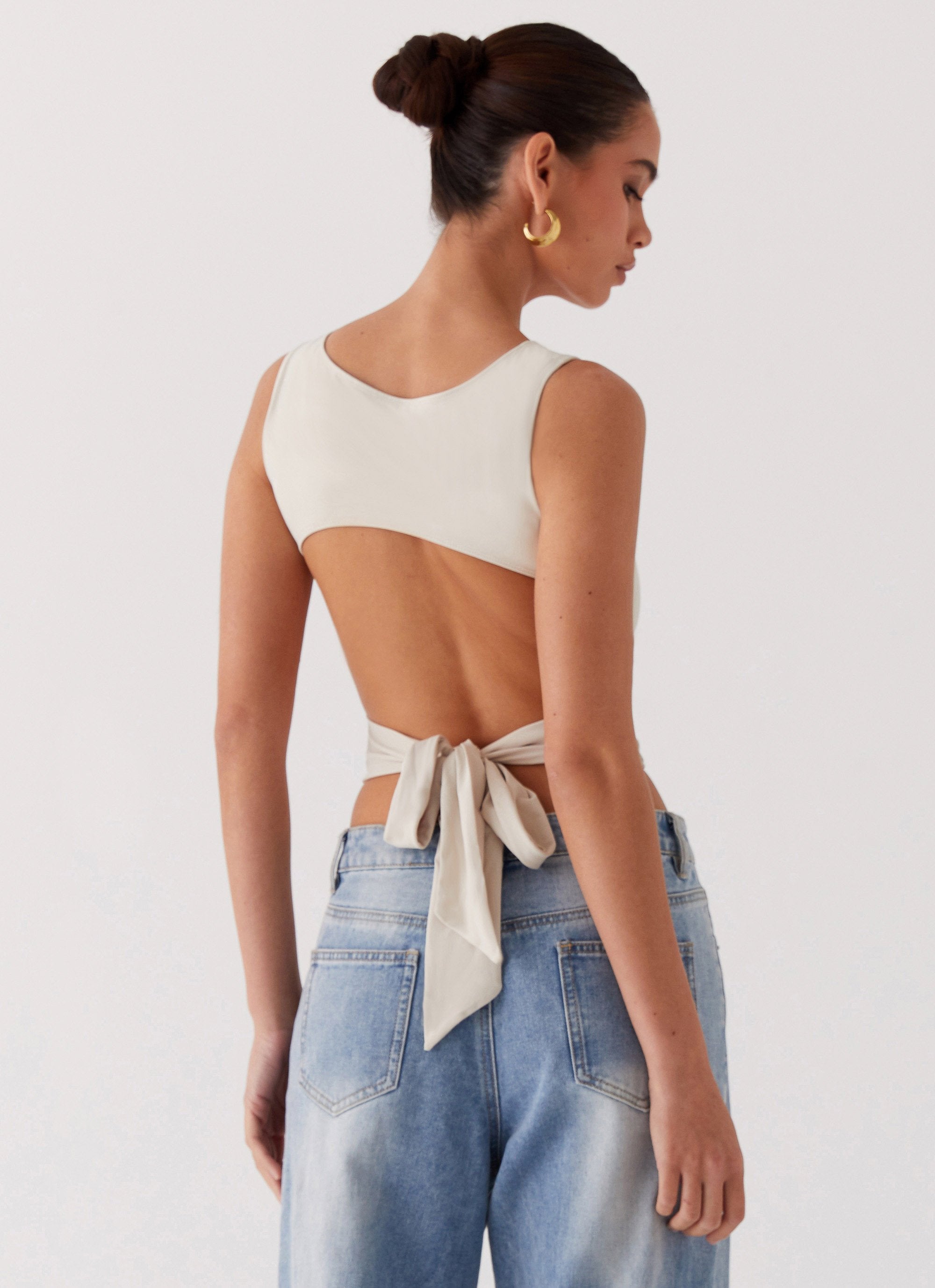 Saskie Crop Top - Ivory