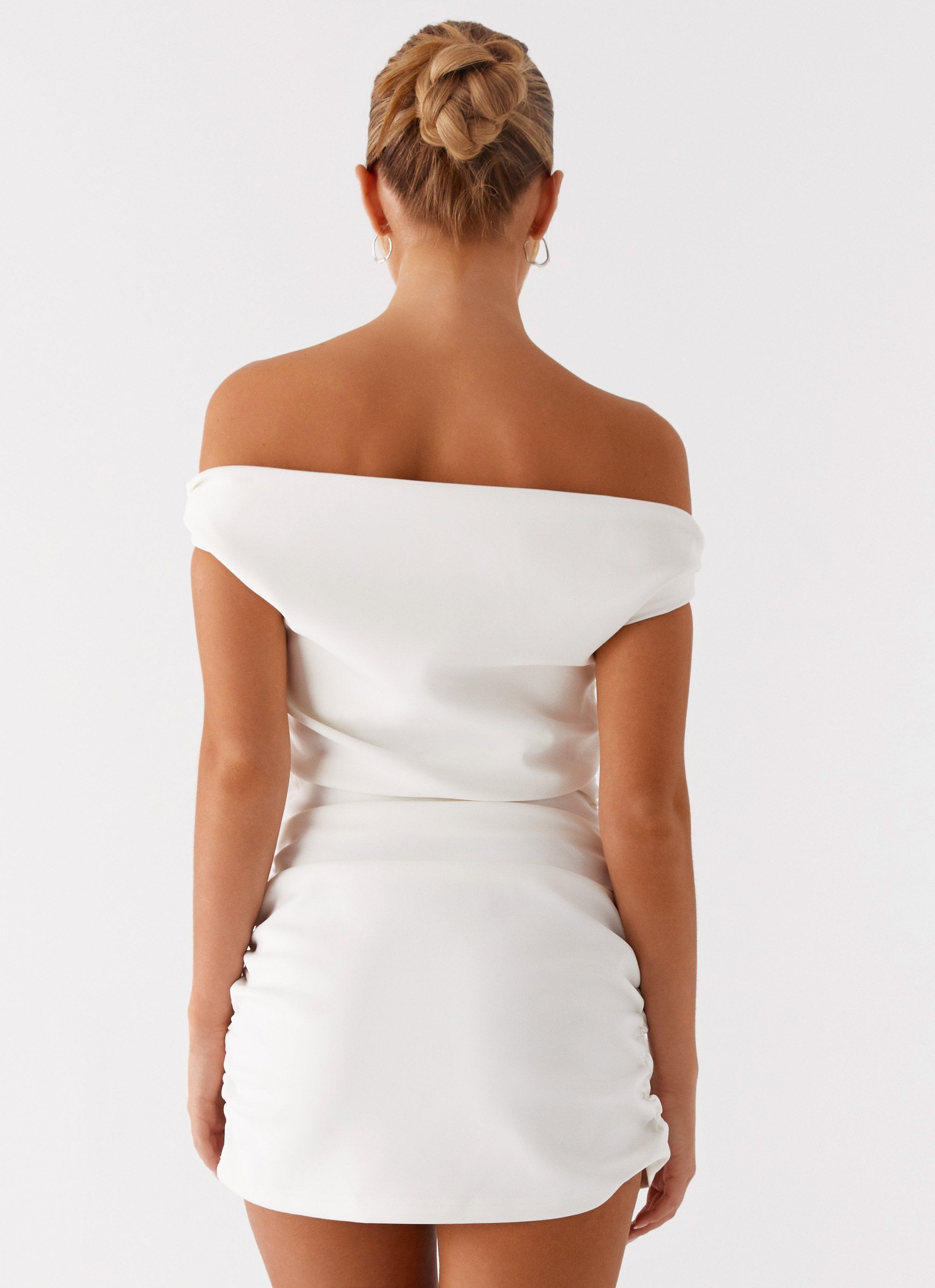 Morgan Off Shoulder Mini Dress - Ivory