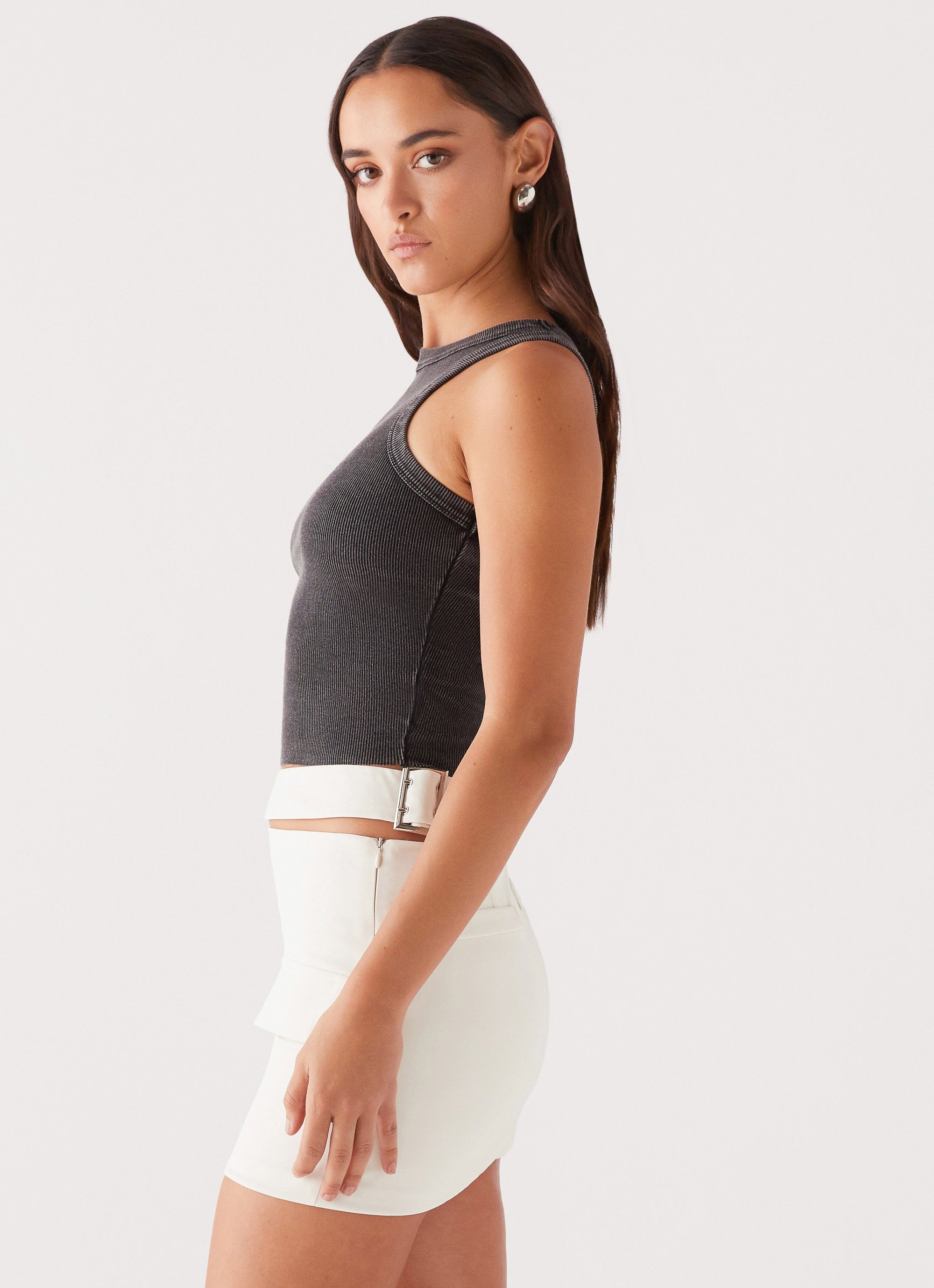 Danger Zone Cut Out Mini Skirt - Ivory