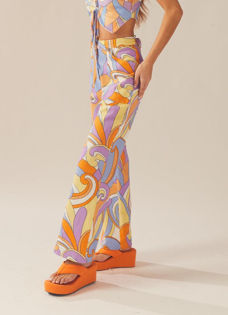 Evie Pants - Retro Swirl