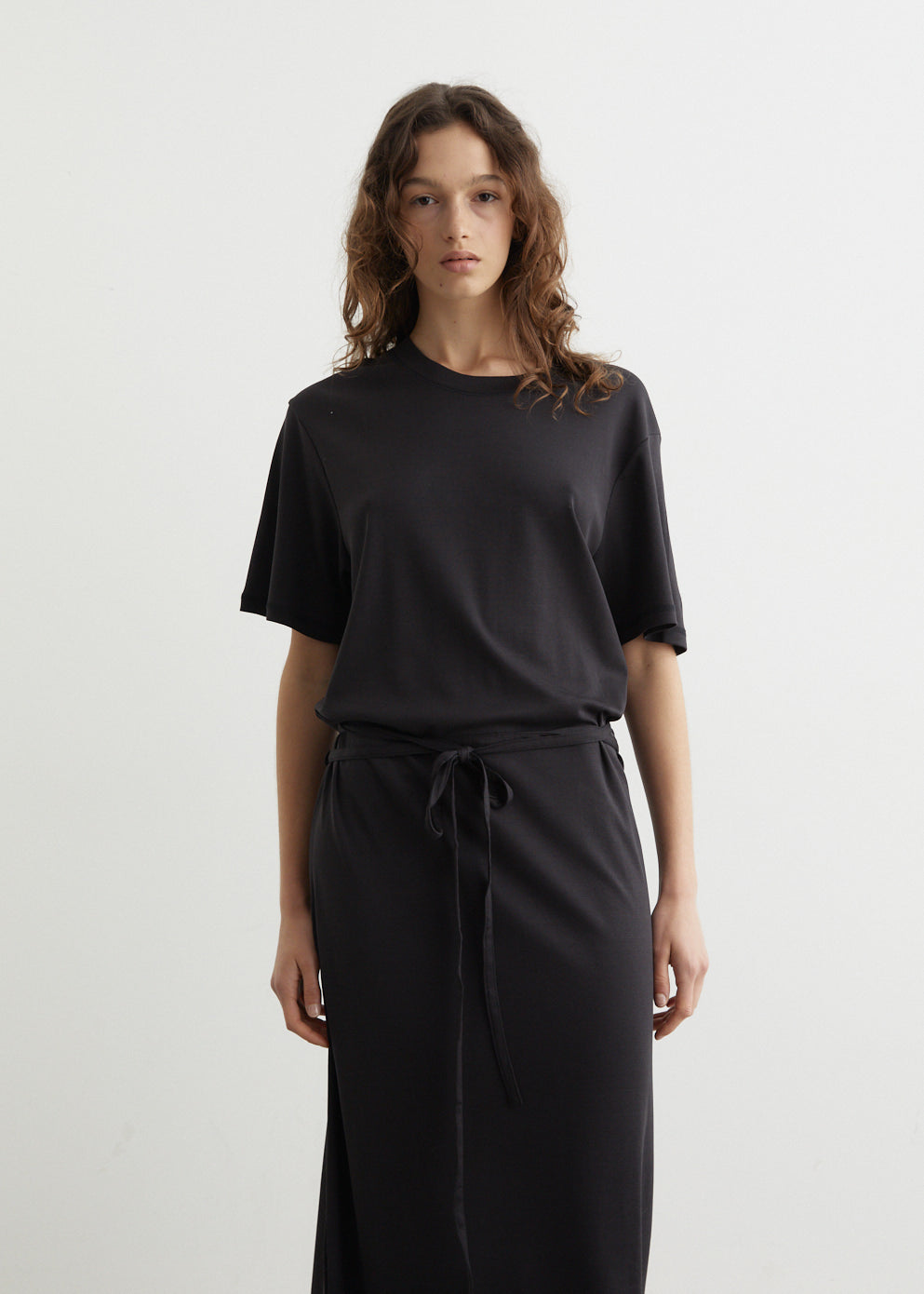 Belted Rib T-Shirt Dress