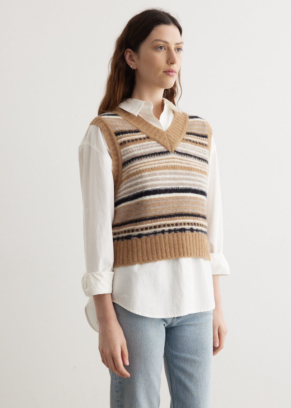 Soft Wool Stripe Vest